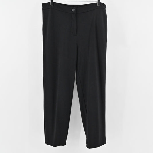 EILEEN FISHER Womens Pants Size L Classic Black Straight Leg Trousers Corpcore
