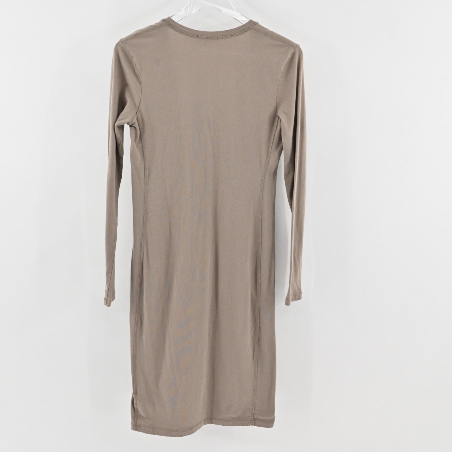 James Perse Cotton Long Sleeve Dress Fawn Taupe Size 2/M Standard Stretch Casual