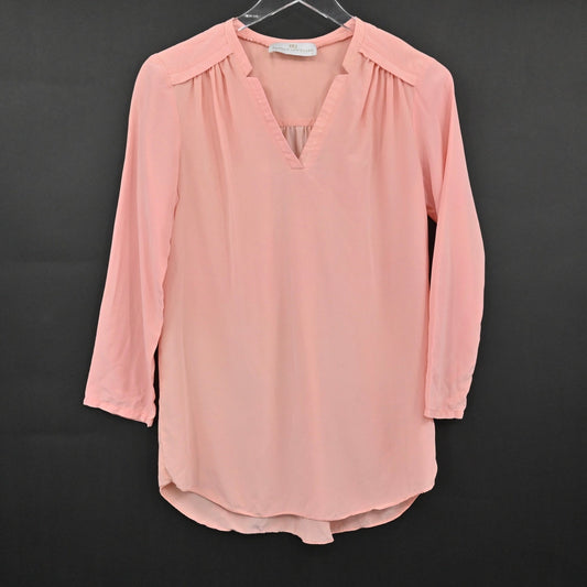 Amanda Uprichard Womens Pink Top Size S Blouse Long Sleeve Pastel Feminine Chic