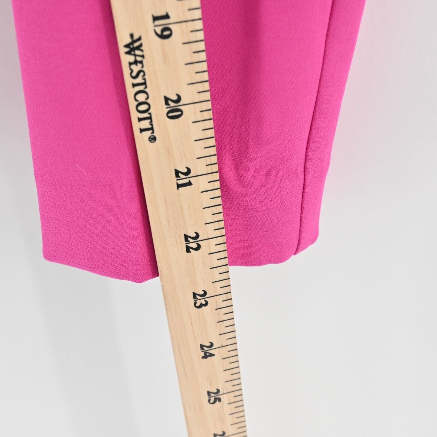 EXPRESS Pants Womens Sz 2S Solid Hot Pink Stretch Crop High Rise Pockets Office