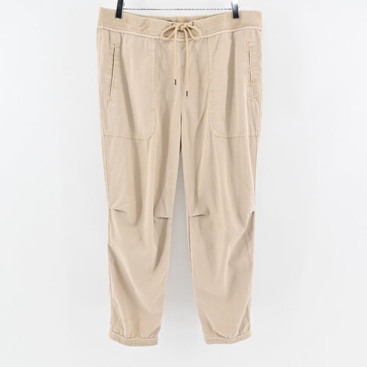 JAMES PERSE Pants Womens Size XL Micro Twill Easy Tapered Drawstring Solid Tan