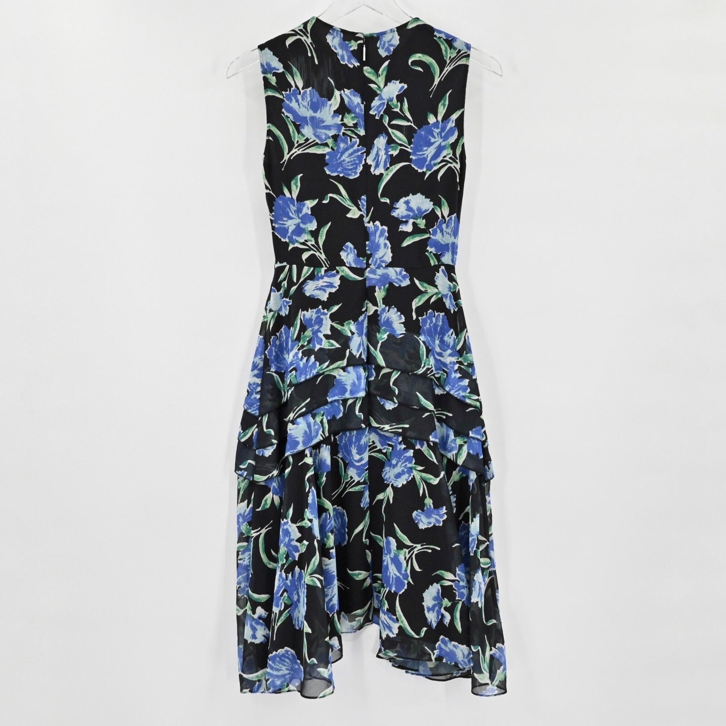 JASON WU Collection Womens Blue Floral Dress Sz 2 Printed Fit Flare Day Chiffon