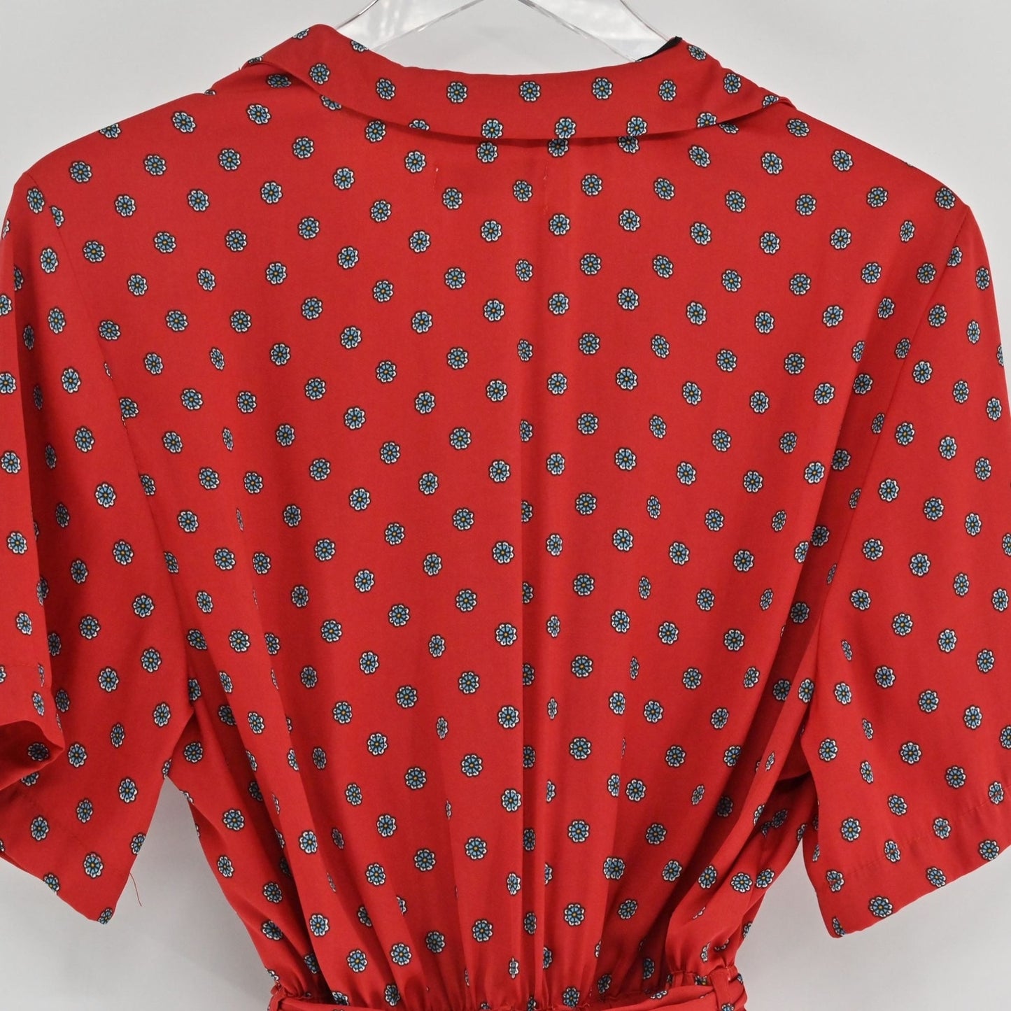 URBAN OUTFITTERS Womens Red Floral Jumpsuit Size XS Romper Belt Boho Chic Retro