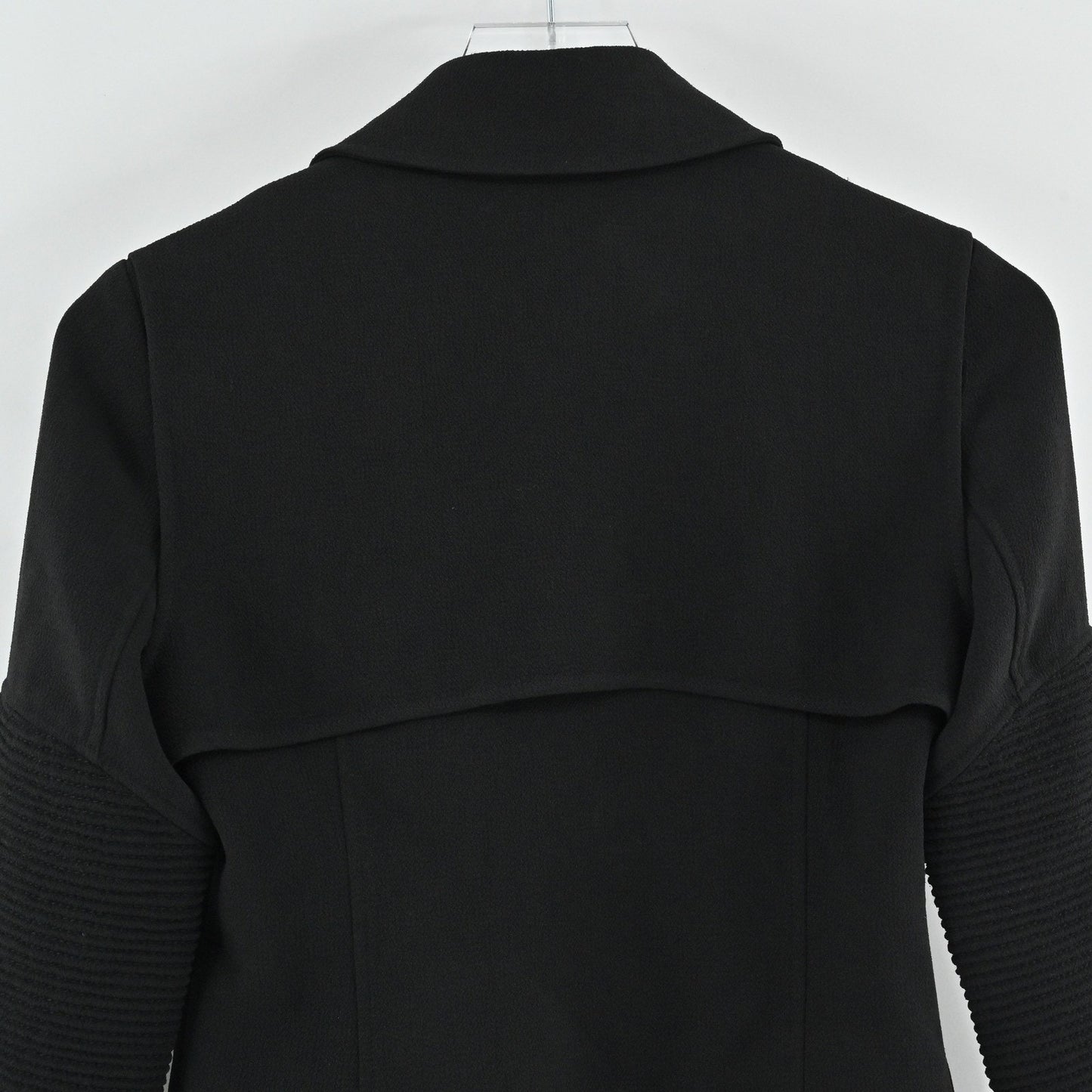 Aritzia Womens Black Moto Jacket Size 2 Wilfred Ribbed Sleeve Zip Up Rocker Punk