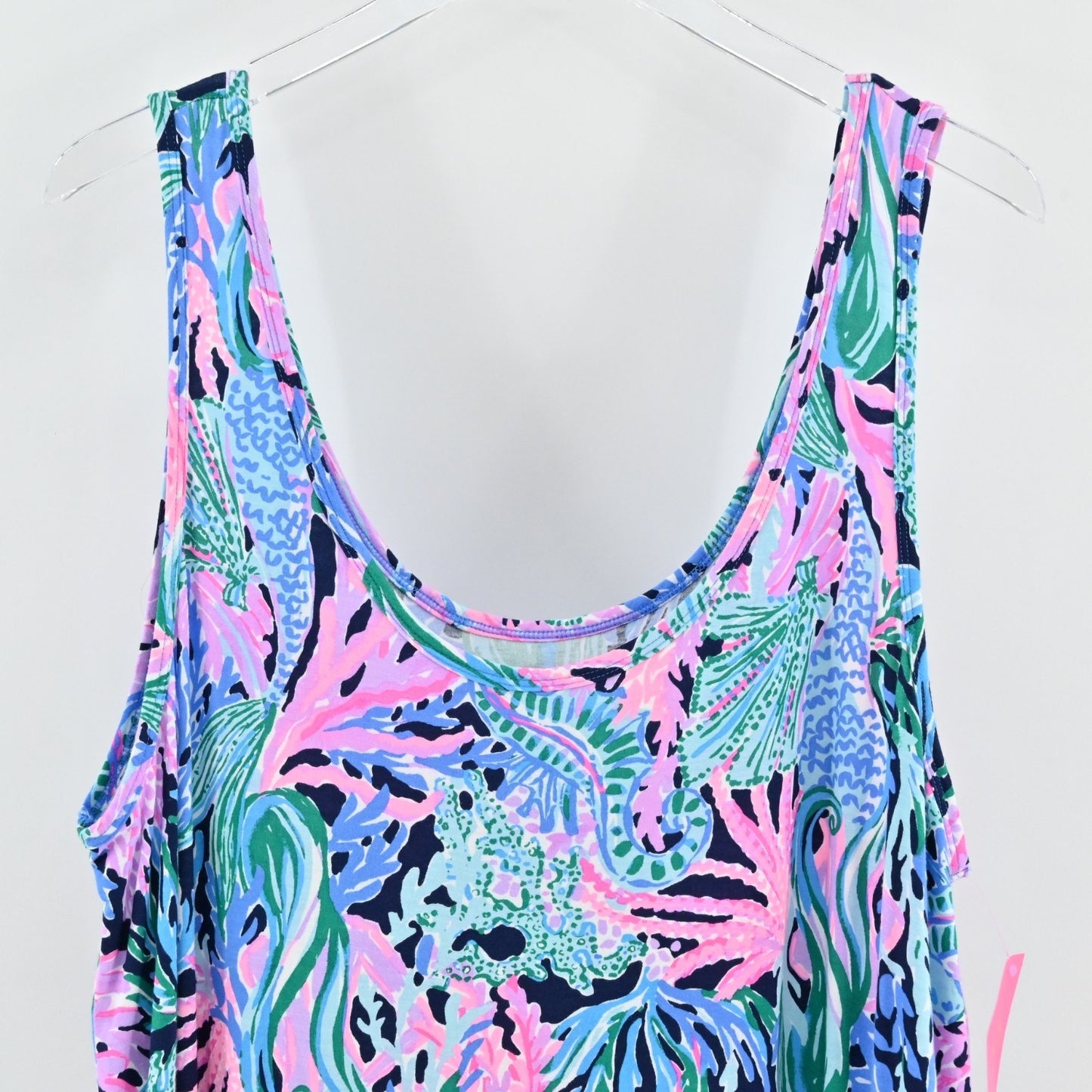 Lilly Pulitzer Womens Ruffle PJ Tank Size XXL High Tide Navy Bringing Mermaid