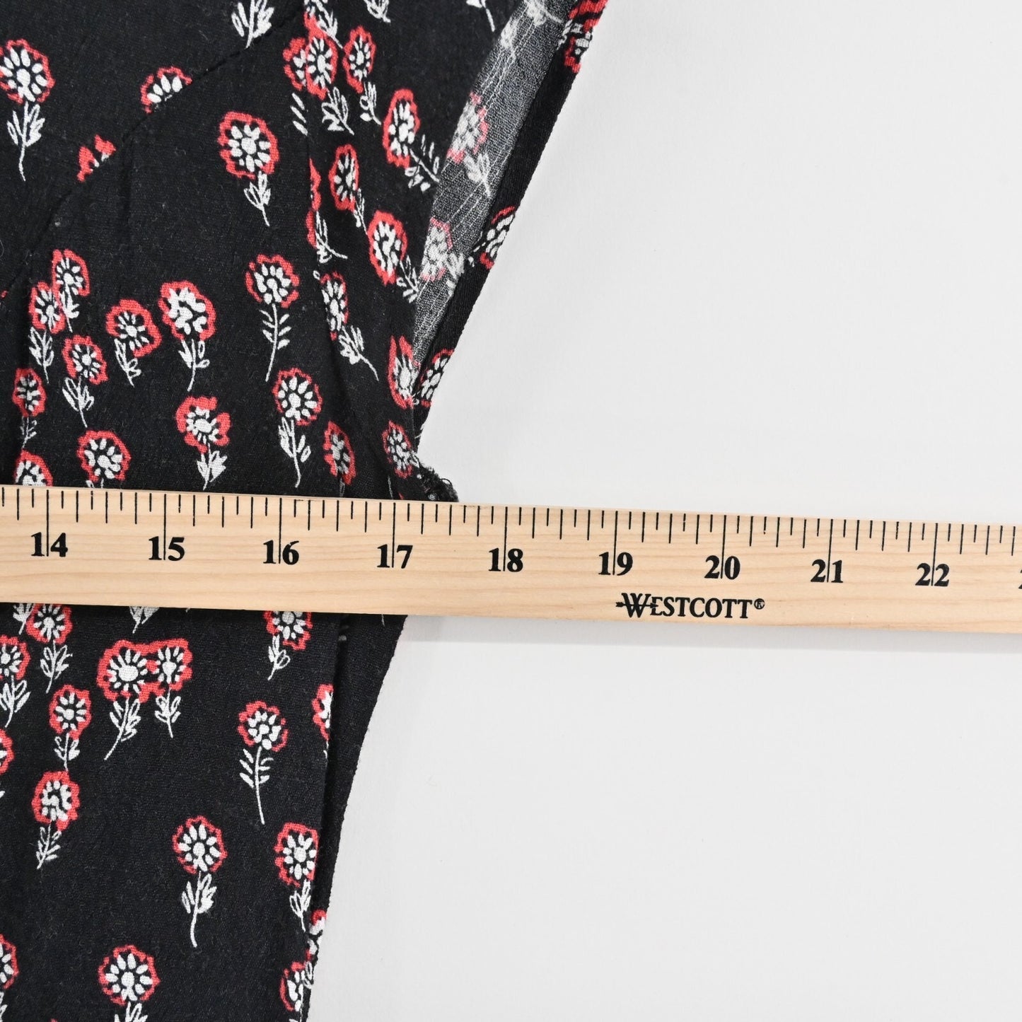 FREE PEOPLE Corrie Dress Size L Floral Printed Midi Side Slit Black Boho ALine