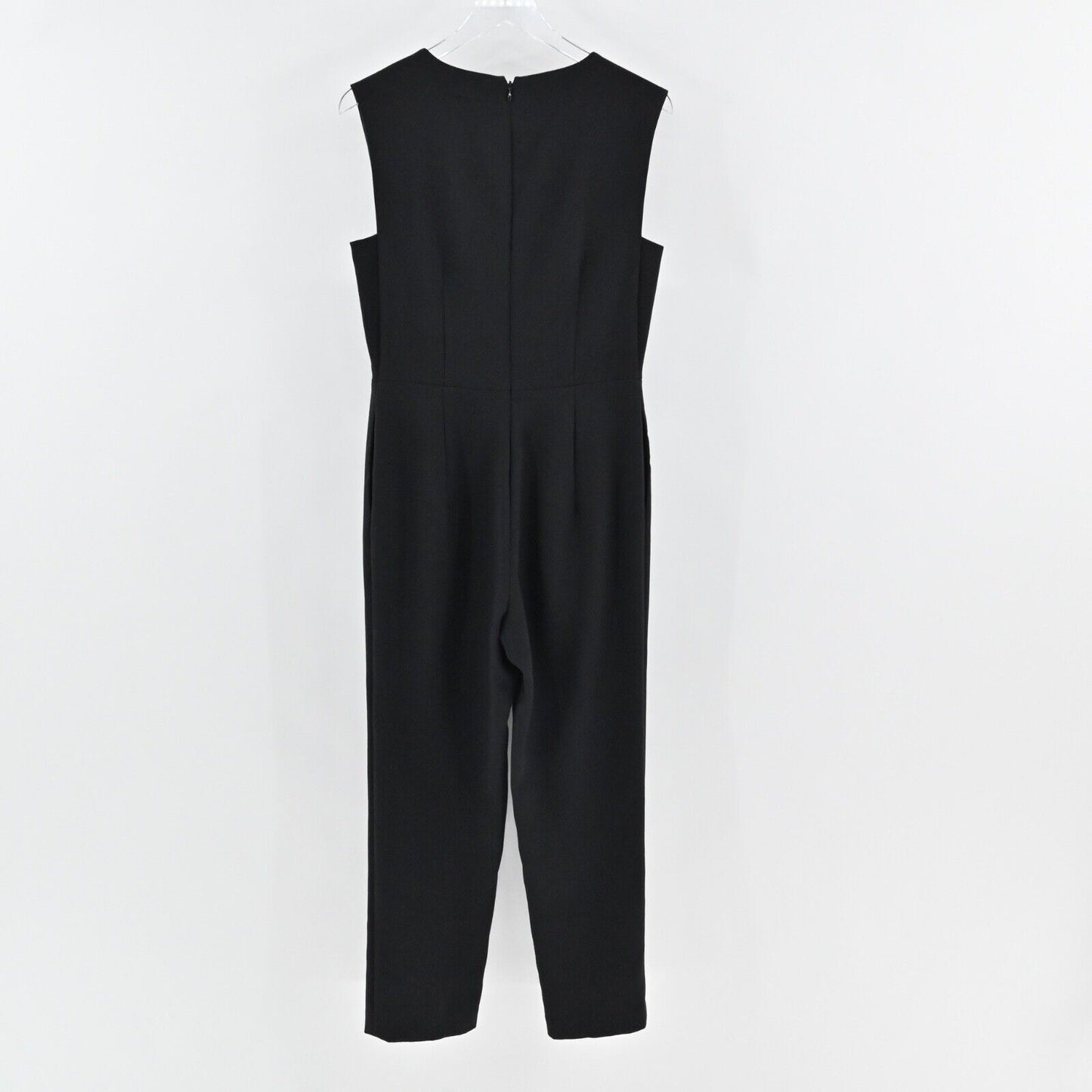 MICHAEL KORS Jumpsuit Womens Sz 8 Black Sleeveless V Neck High Waist Tapered Leg