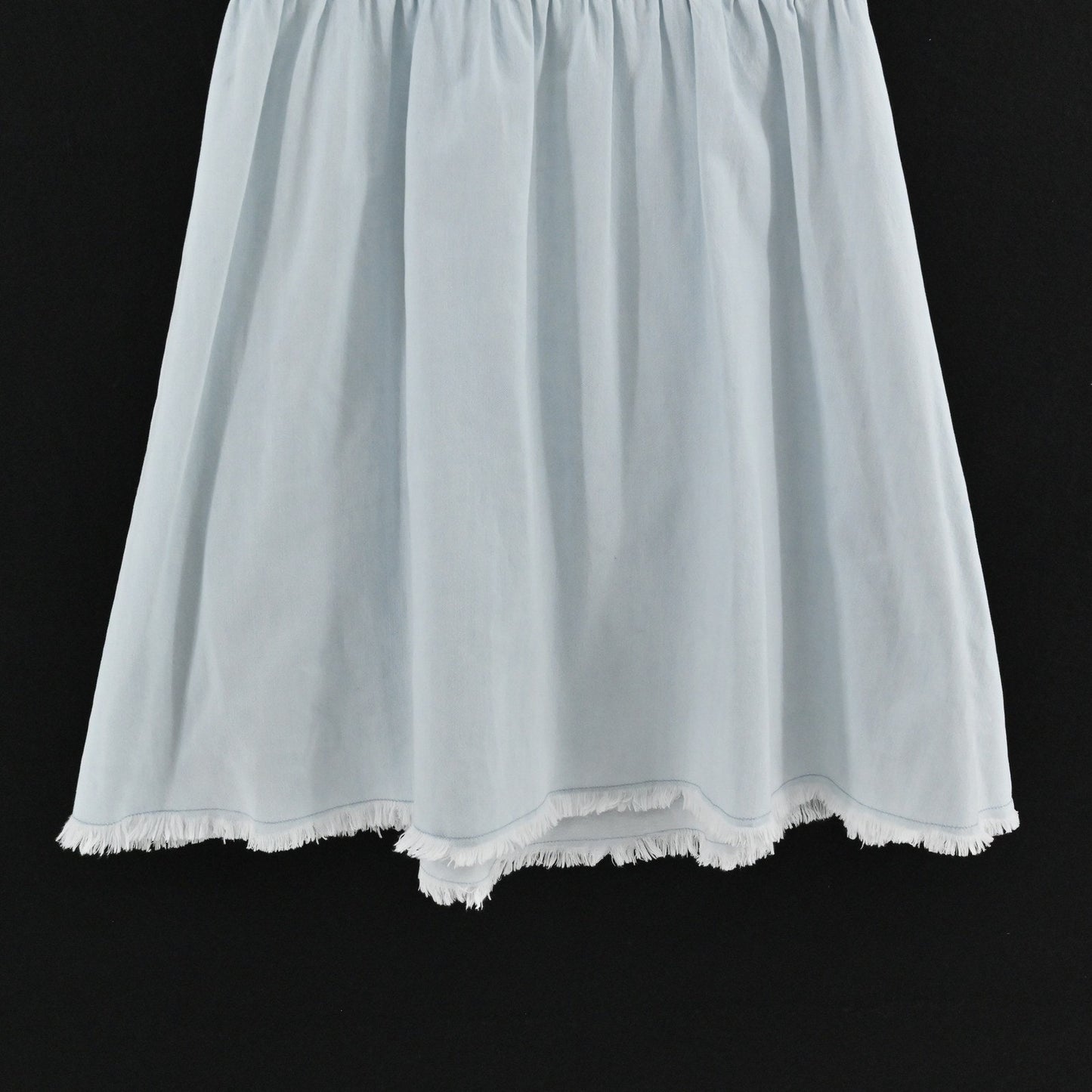 Twinset Actitude Denim Dress Frayed Sleeves Size S Blue Babydoll Ruffle Casual