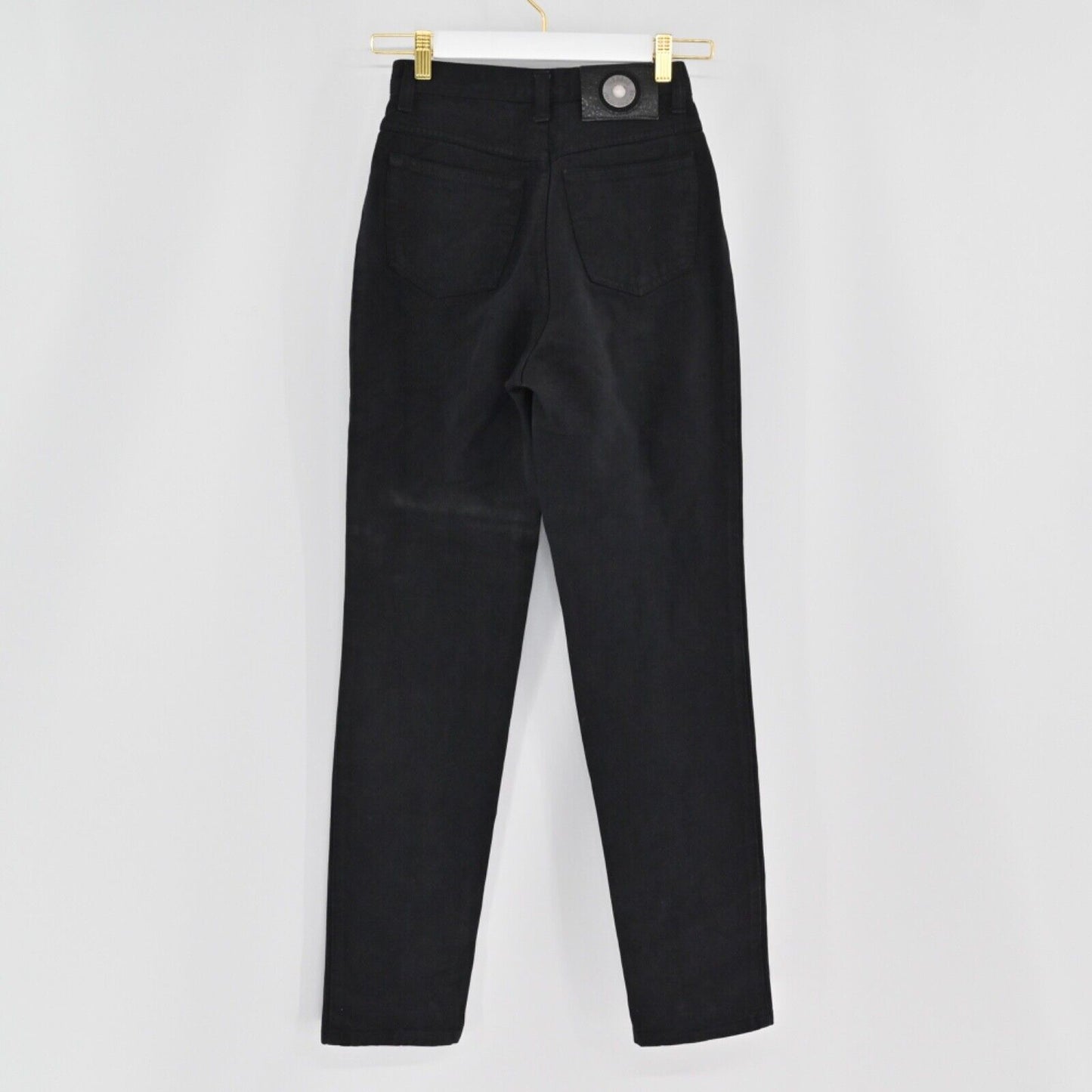 Vtg VERSACE JEANS Womens Sz 26 Black COUTURE High Rise Tapered Mom Cotton 90s
