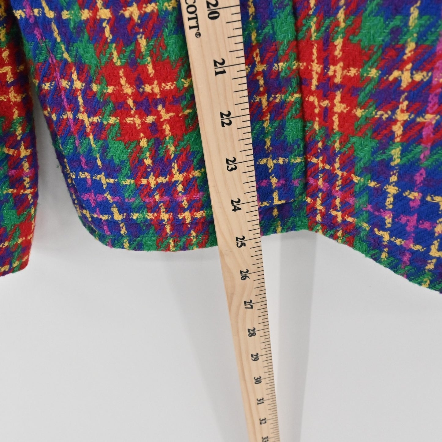 Vtg Carlisle Womens Plaid Wool Blazer Size 6 Collarless Double Breasted Jacket