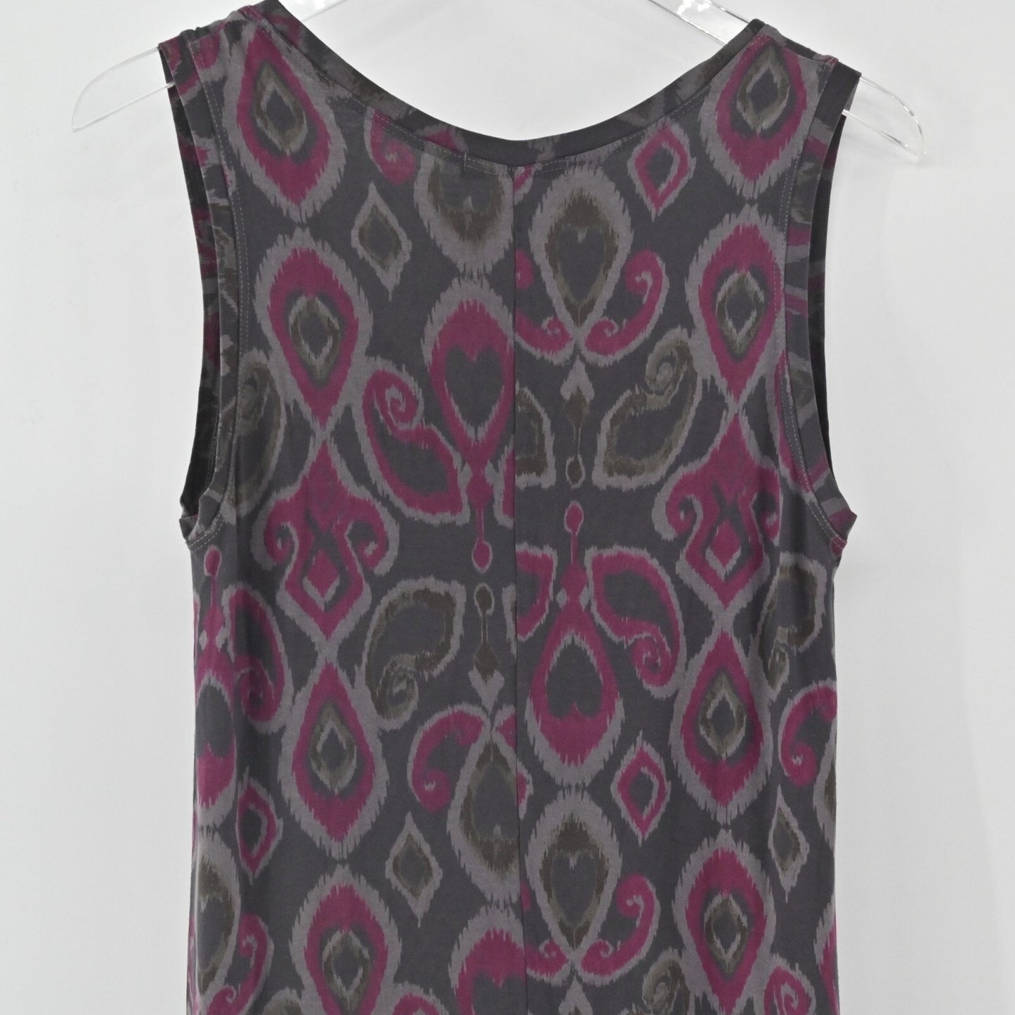 FRESH PRODUCE Ikat Maxi Dress Size S Bohemian Artistic Gray Pink Tank Beach USA