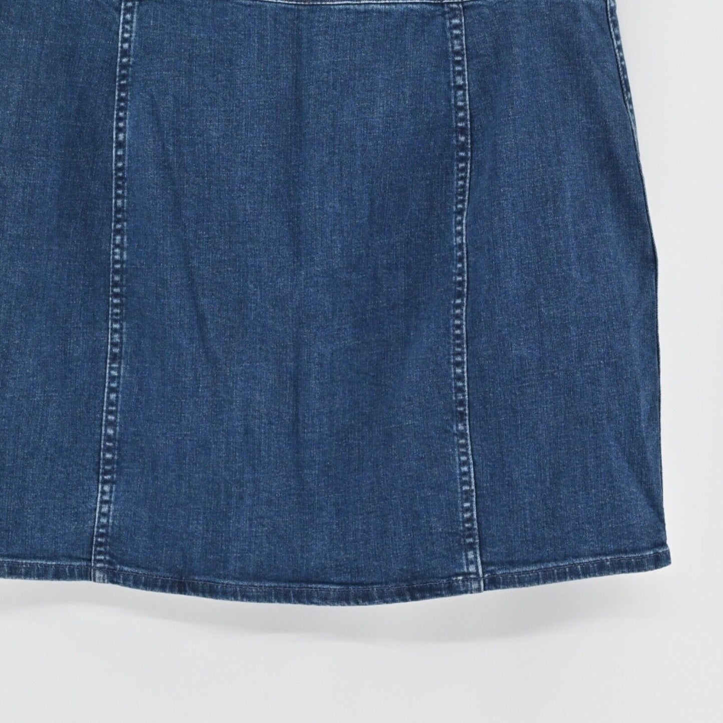 MADEWELL Skirt Womens Size 18 Stretch Denim Straight Mini Dark Wash Button Front