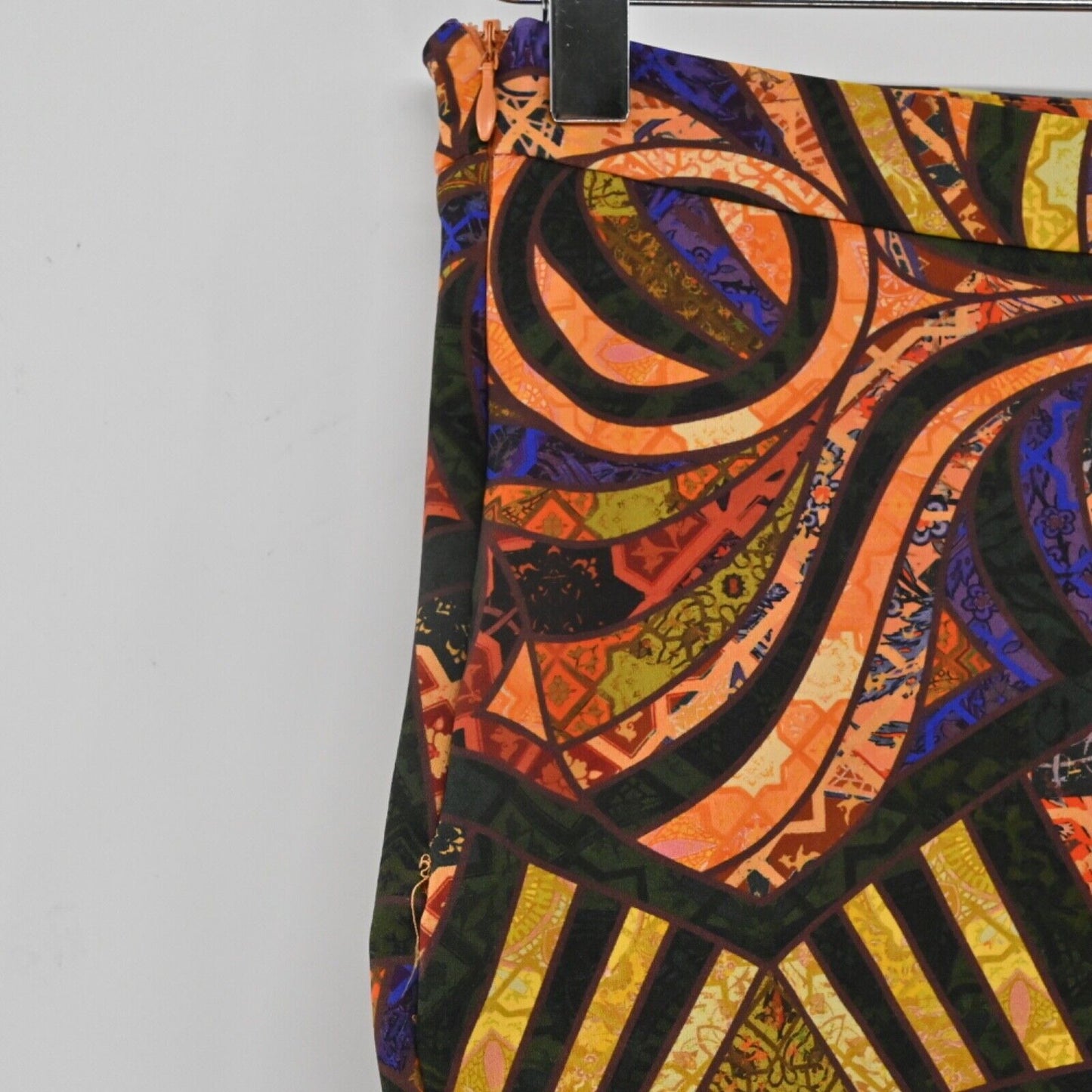 TORN by RONNY KOBO Skirt Womens Sz S Orange Boho Geometric Paris Trumpet Pencil