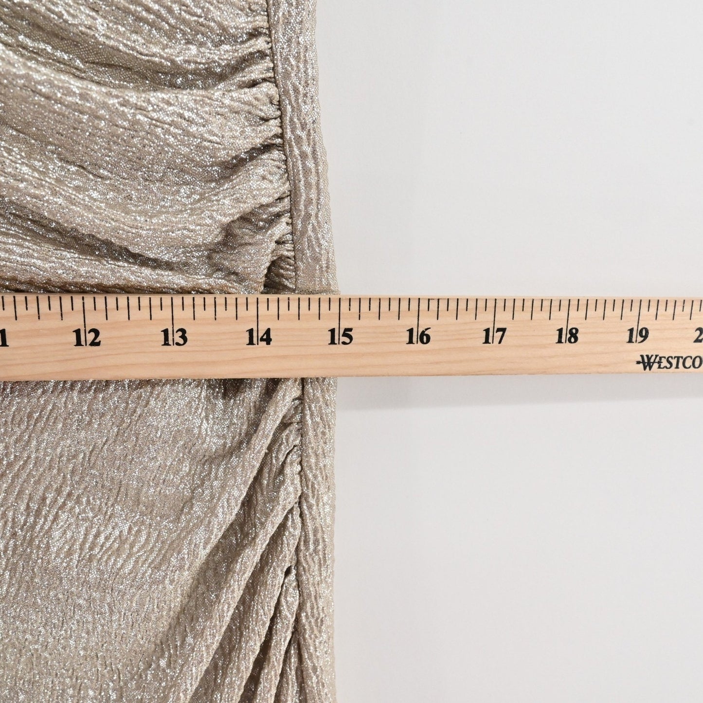 Ralph Lauren Metallic Faux Wrap Dress Size 10P Gold Sleeveless Sheath Cocktail