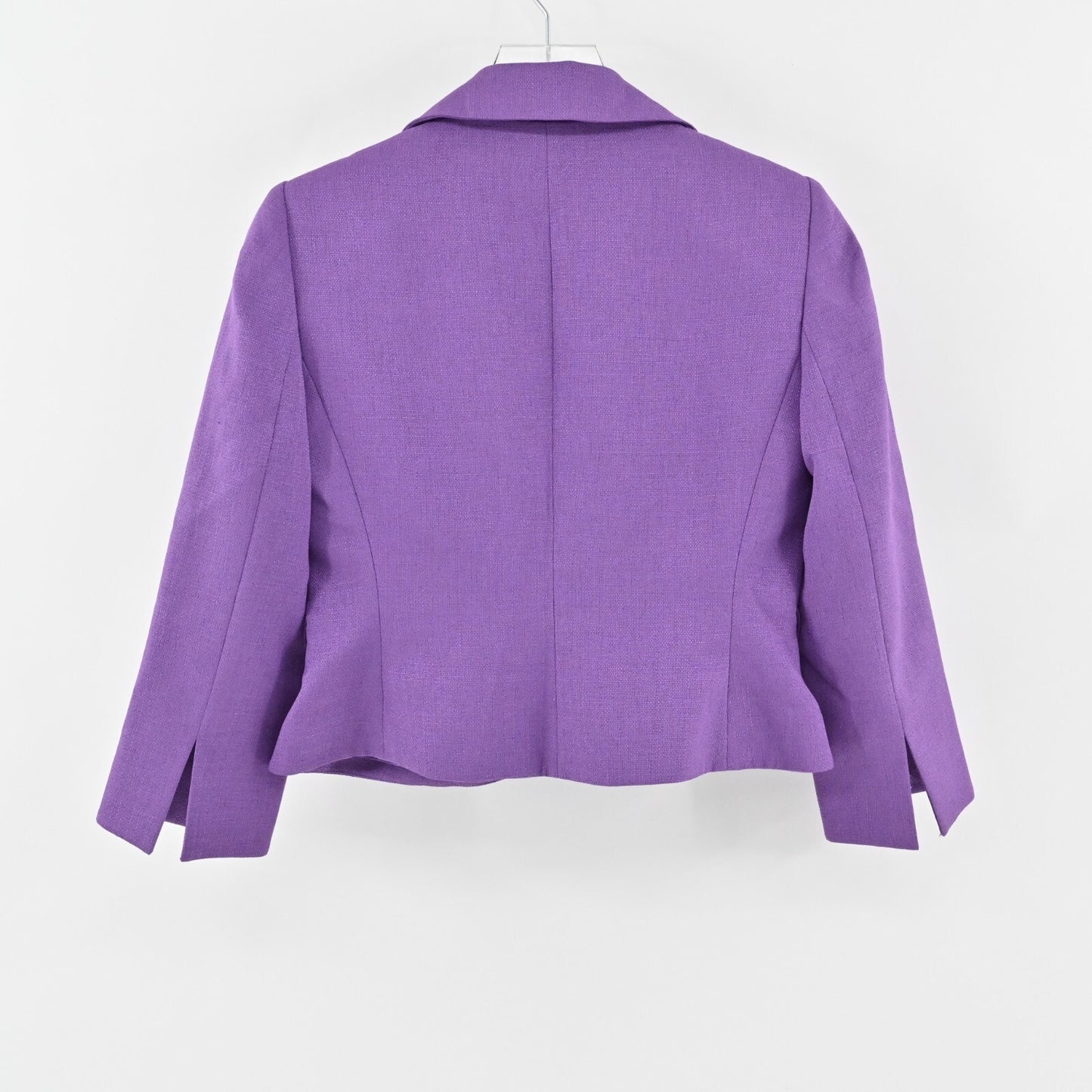 Vtg NIPON BOUTIQUE Skirt Suit Set Sz 2P Purple Floral Embroidered Art Statement