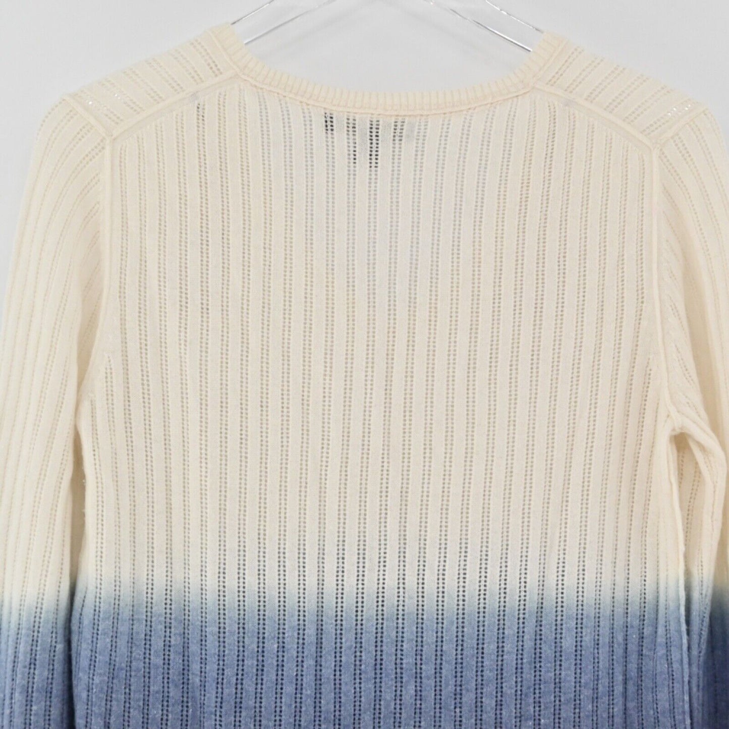 TOMMY BAHAMA Sweater Womens Size S Blue Ombre Wool Alpaca VNeck Open Knit Boho
