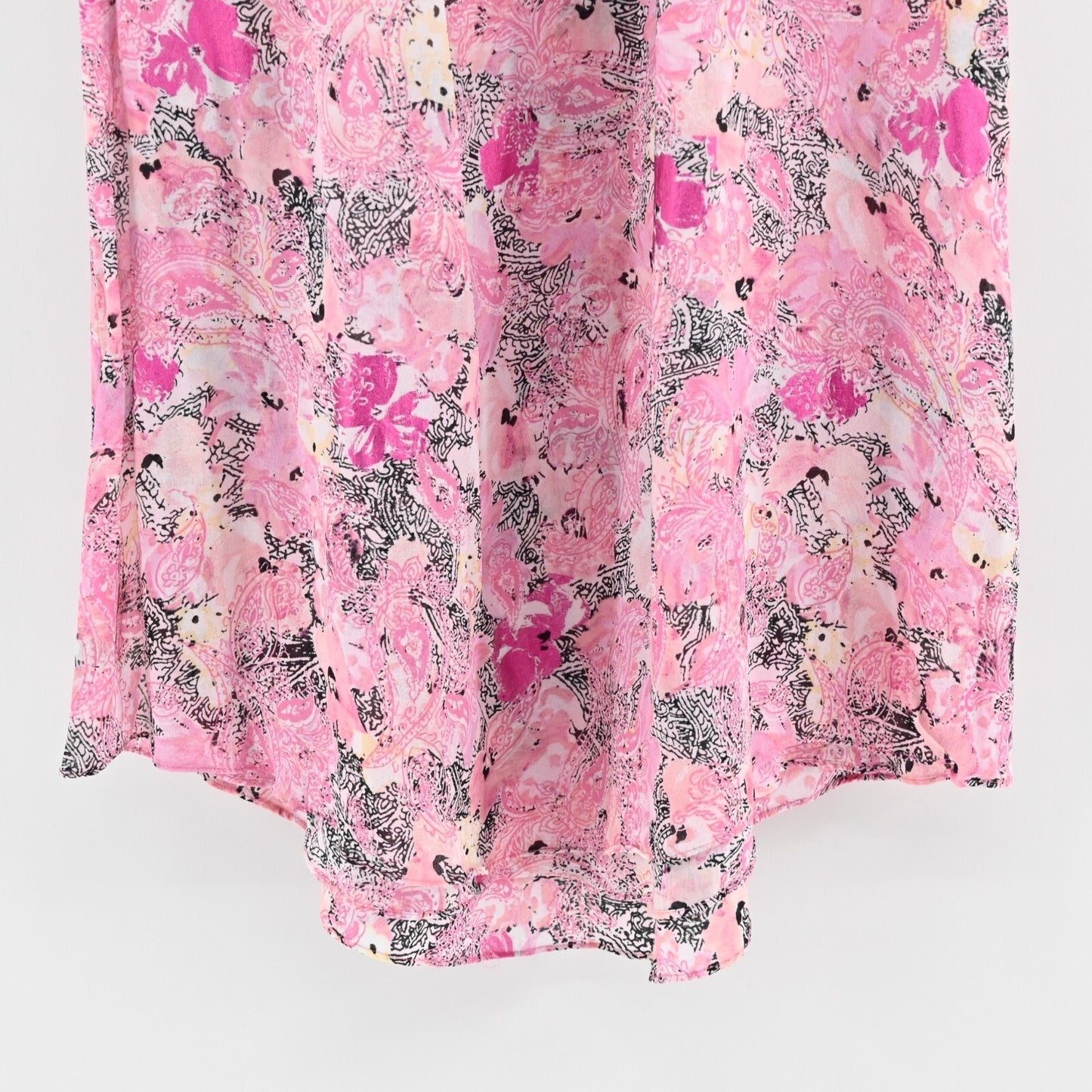 THE KOOPLES Short Pink Dress Size 0 Floral Paisley Print Frilly Sleeve Mini