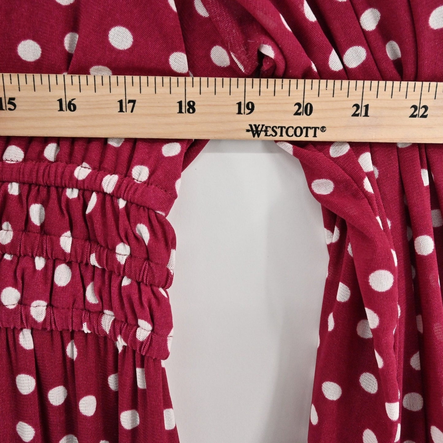 Elizabeth & James Polka Dot Midi Dress Size L Red White Tiered Retro Whimsical