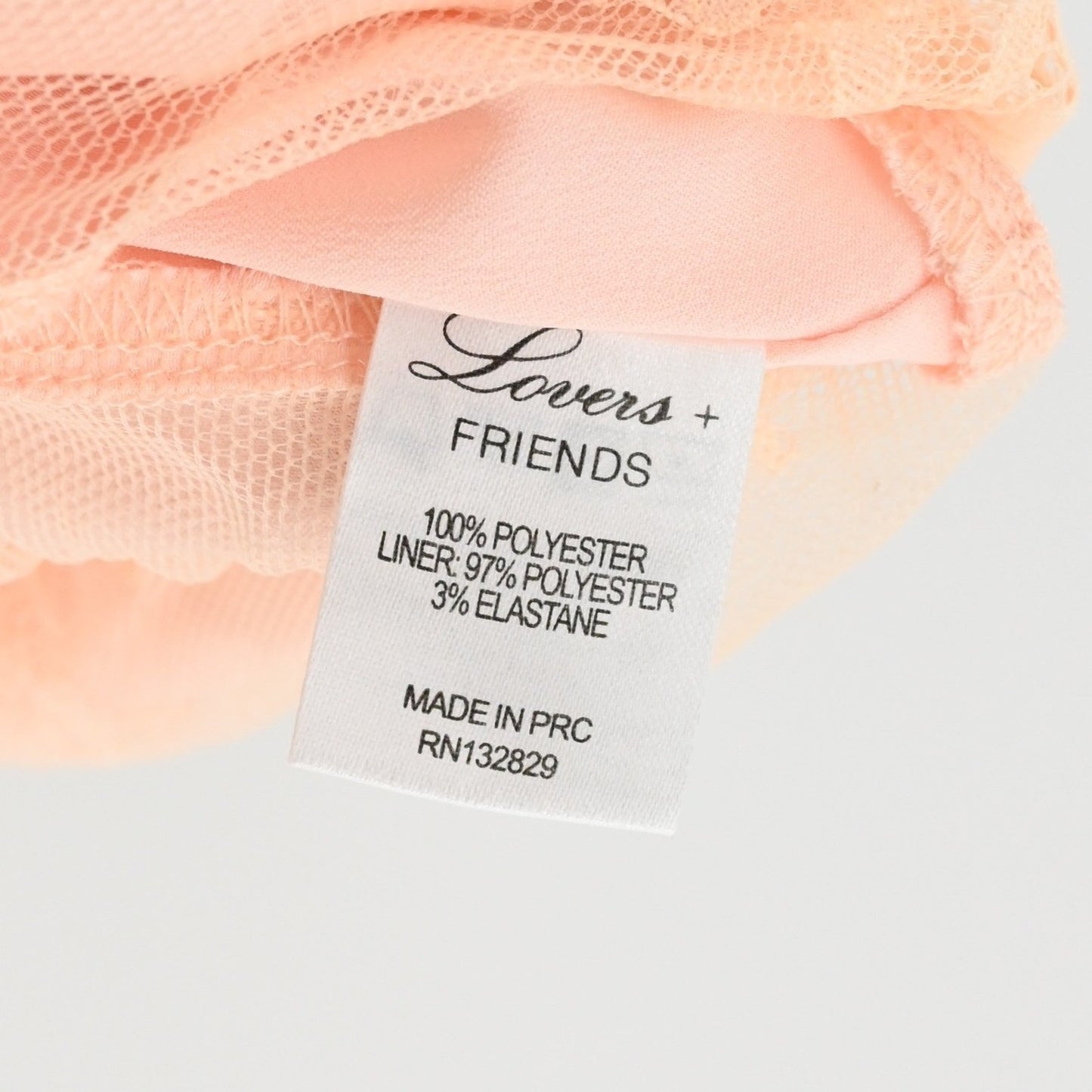 Lovers Friends Soulmate Faux Wrap Mini Dress Size XS Peach Lace Ethereal Revolve