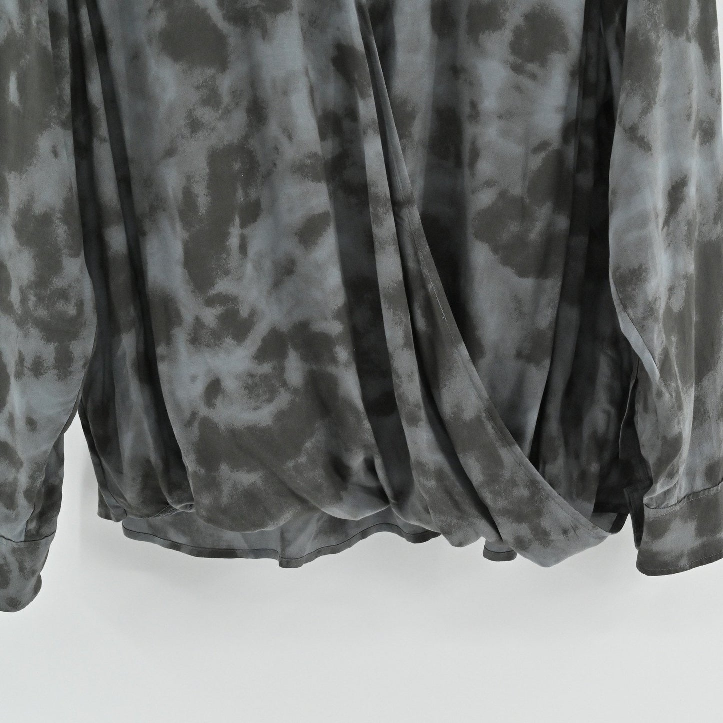 Rails Womens Hillary Crossover Top Size XL Gray Tie Dye Long Sleeve Faux Wrap