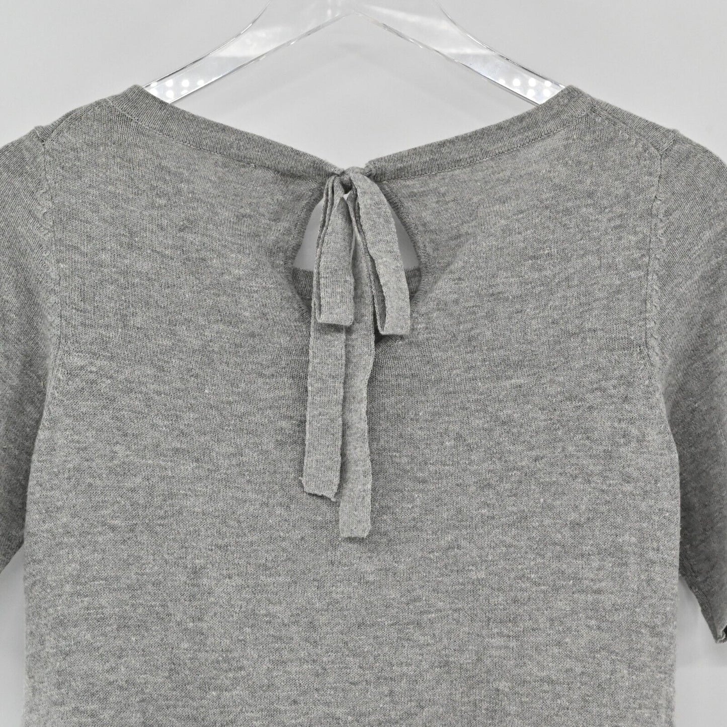 ANTHROPOLOGIE Top Womens Sz XS MOTH Blouse Gardenia Floral Grey Peplum Contrast