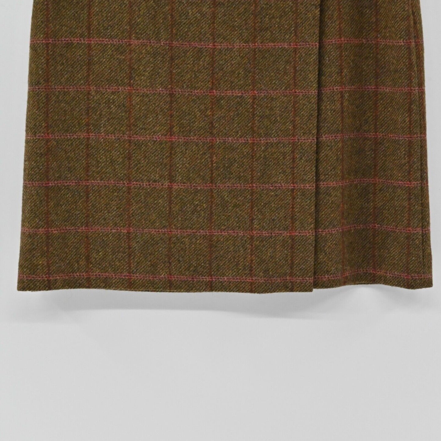 BODEN Skirt Womens Size 12L Brown Plaid Wool British Tweed Equestrian Mini Wrap