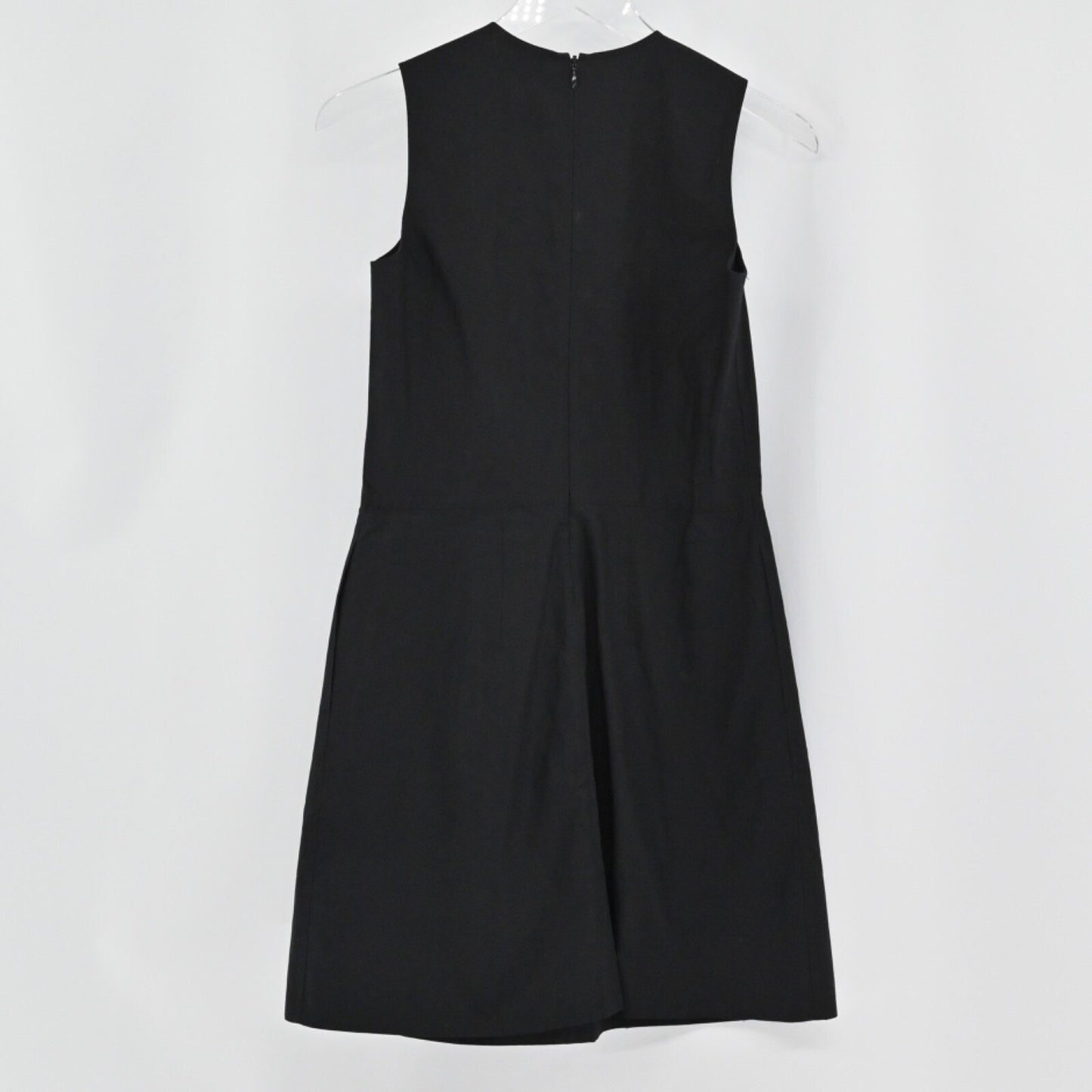 EVERLANE Black Dress Size XS Pleated Mini Sleeveless Cotton Retro Capsule Office