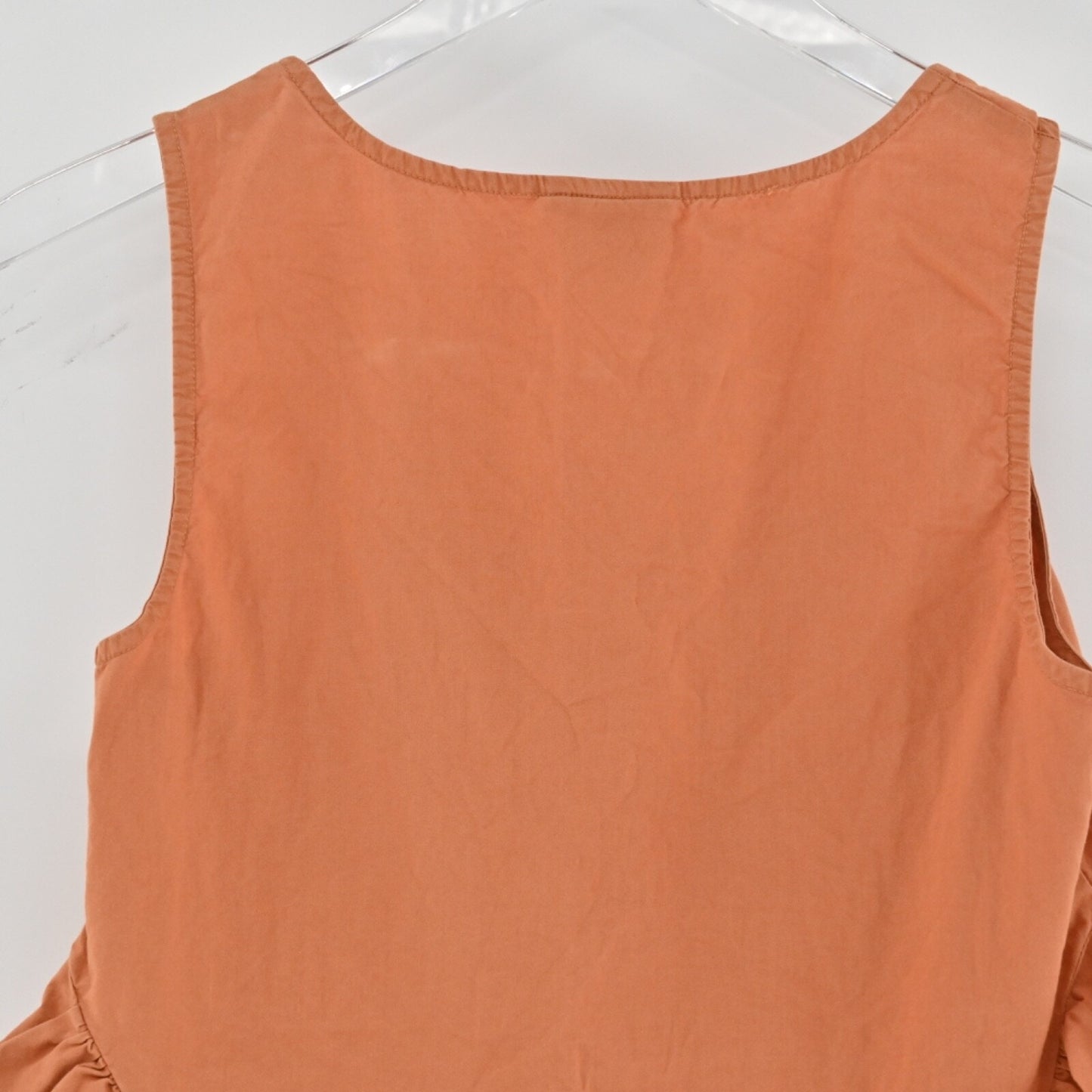 ANTHROPOLOGIE Womens Sienna Peplum Top Sz 2 Orange Boho Cotton Vanessa Virginia