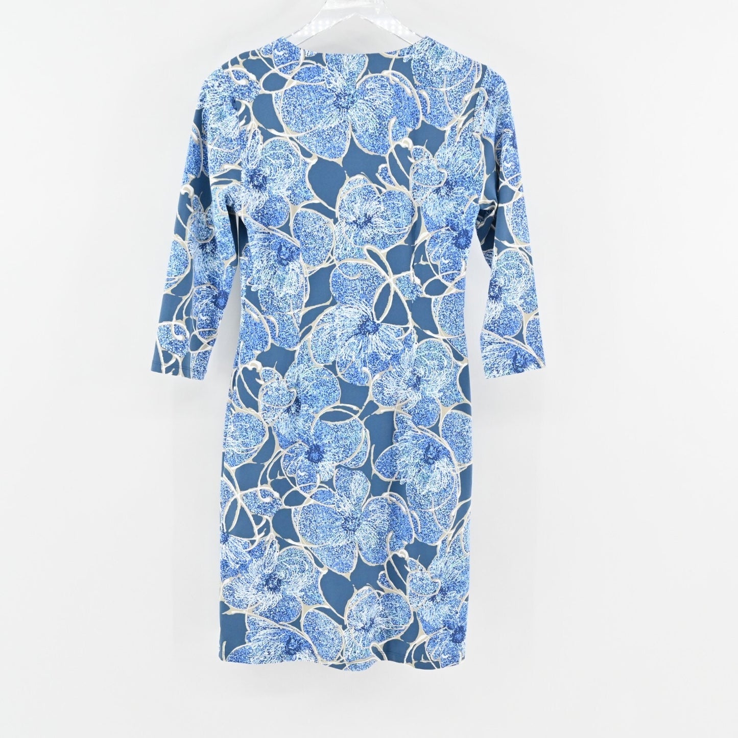 J MCLAUGHLIN Carly Dress Size XS Catalina Cloth Stretch Blue Floral Print