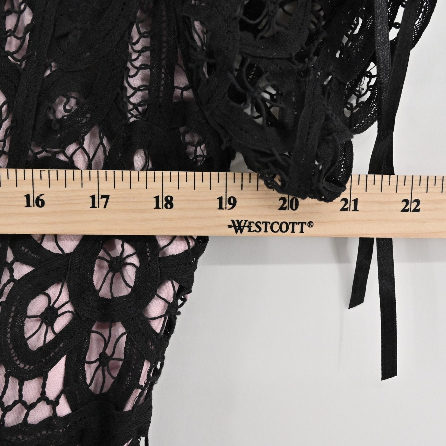 Vtg Black Crochet Lace Dress Size S Fairy Coquette Glam Kroshetta Papillon Y2k