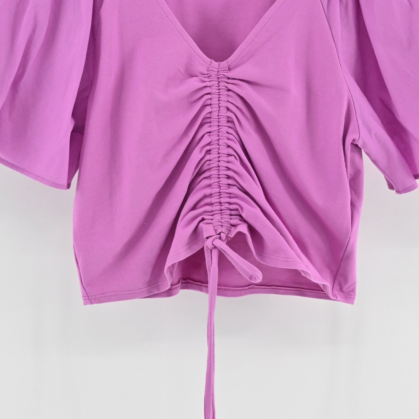 Anthropologie Maeve Womens Flutter Sleeve Top Size XS Lilac Coquette Blouse