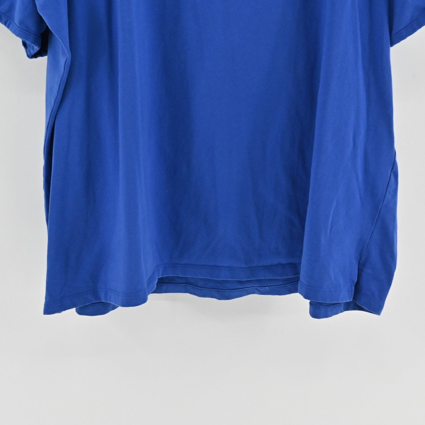 Quacker Factory Womens Lace Sleeve Knit Royal Blue Top Size 3X Faux Pearl Detail