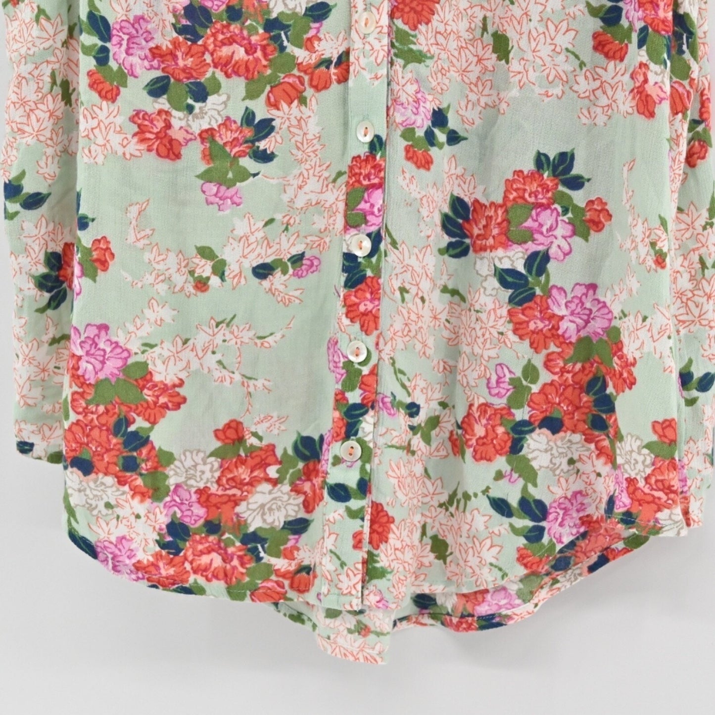 Anthropologie MEADOW RUE Womens Top Size 2 Whimsical Sleeveless Green Floral