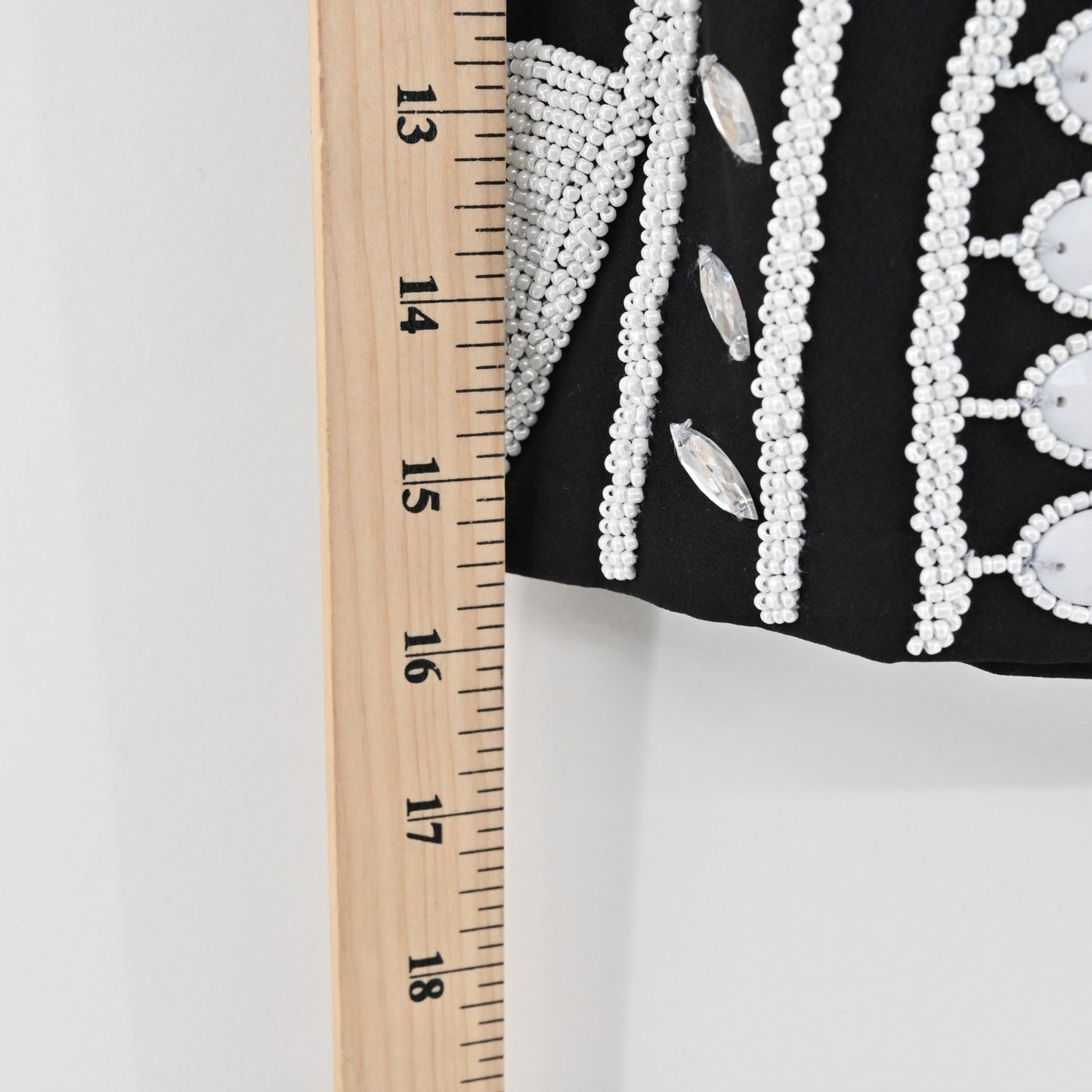 Alexis Womens Beaded Mini Skirt Size S Black White Rhinestone Embellished Luxe