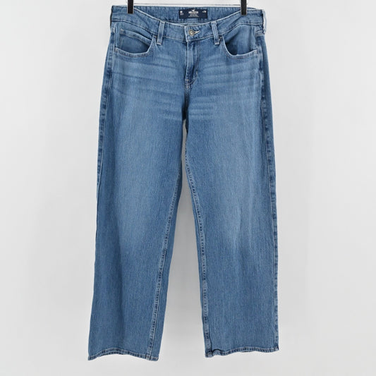 Hollister Womens Low Rise Baggy Blue Jeans Size 8R Vintage Stretch Medium Wash
