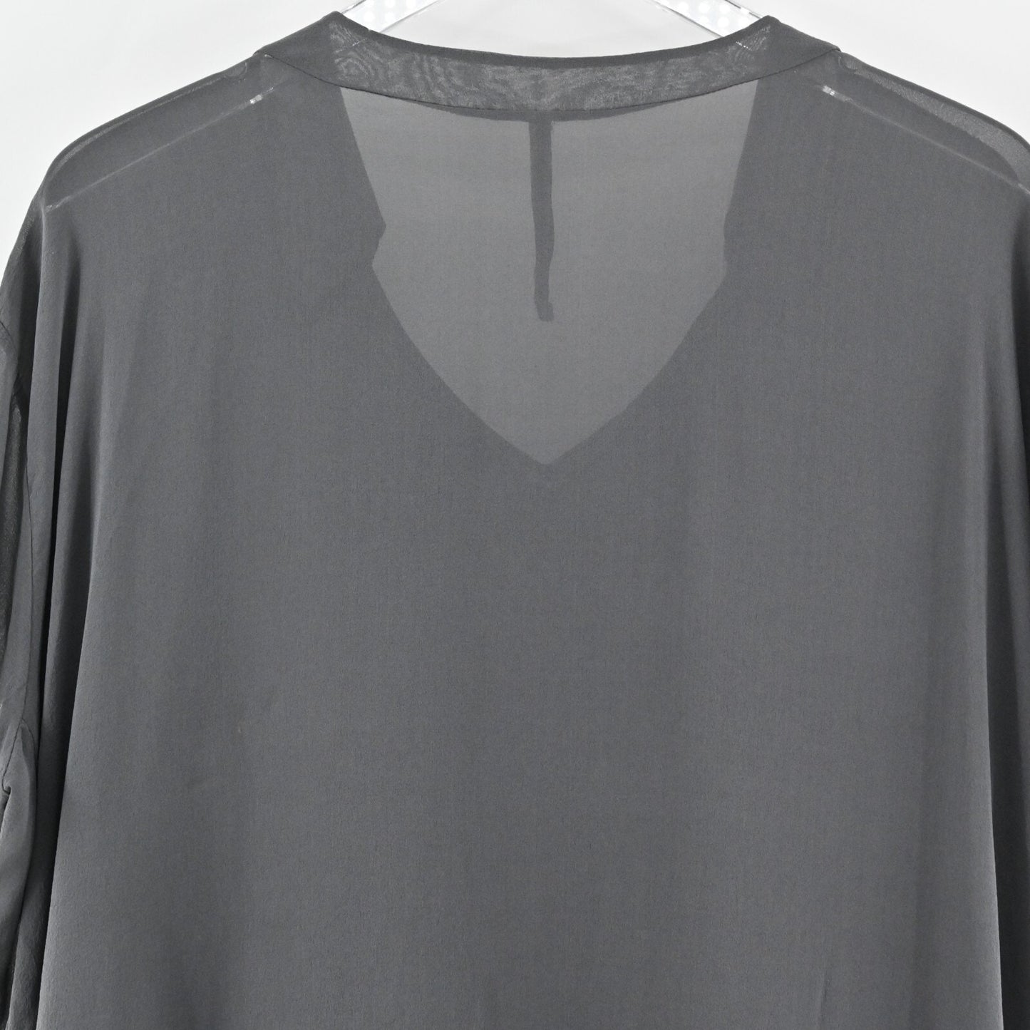 TRANSIT PAR SUCH Top Womens Size 2/S Gray Silk Combo VNeck Oversized Lagenlook