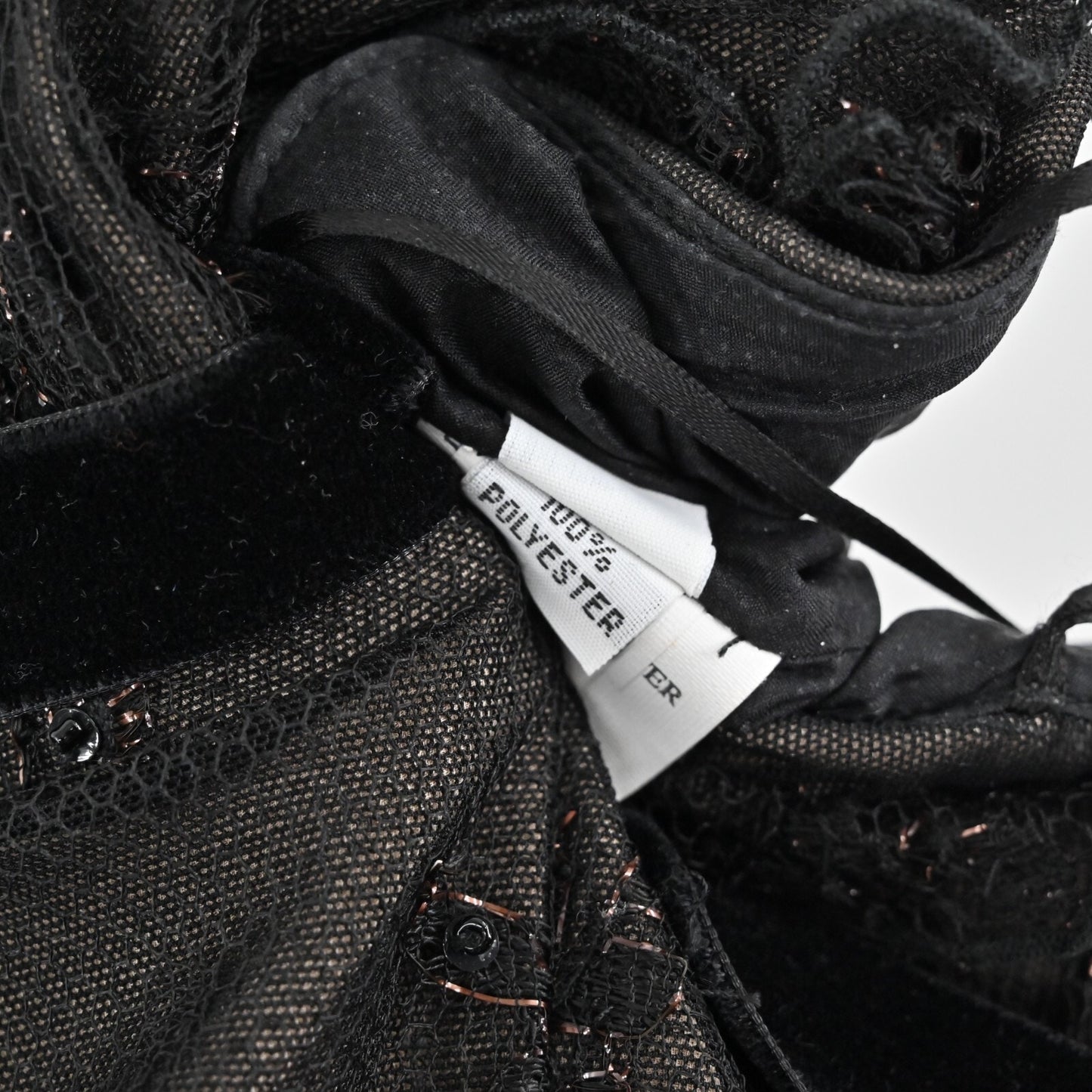 Vtg Black Gown Dress Size S Silk Whimsigoth Sequin Beaded Fairygoth Strapless