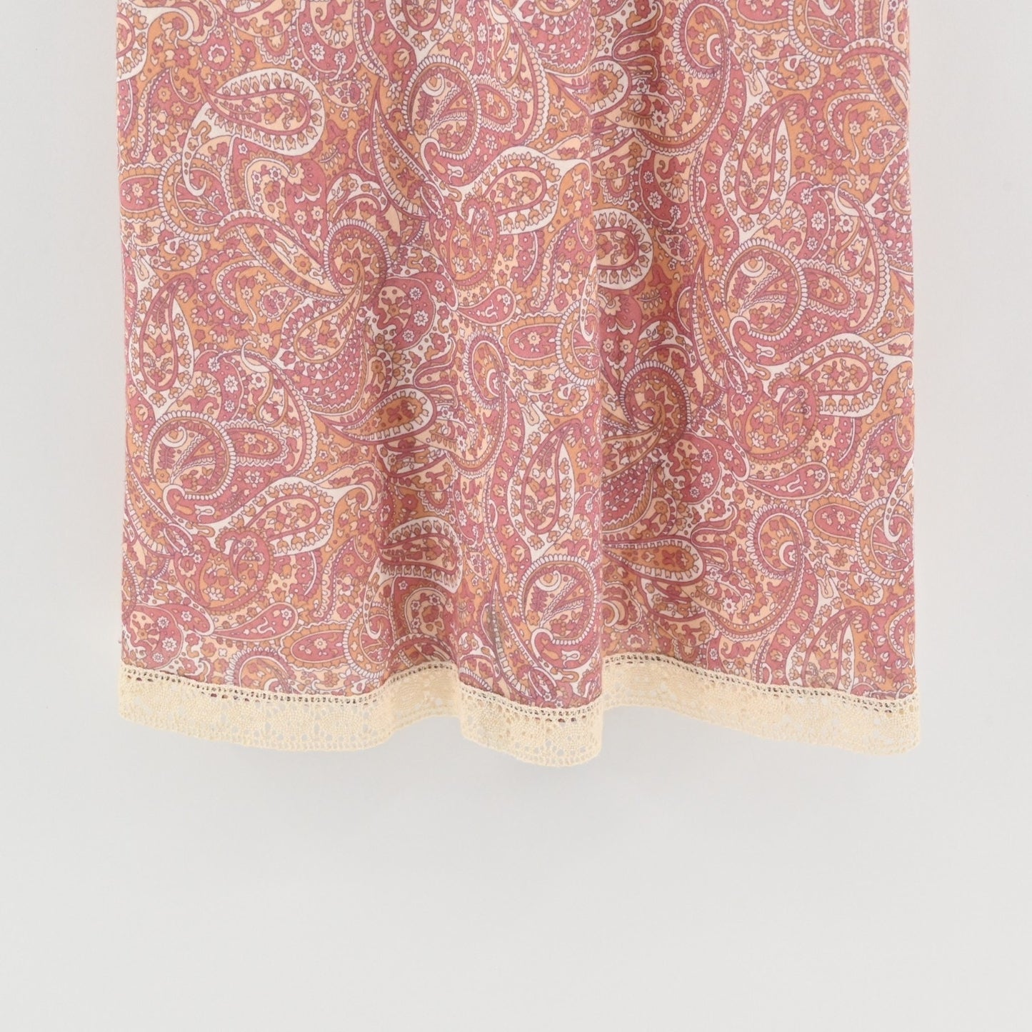 Vtg Y2k Paisley Babydoll Dress Size 4 Petite Crochet Pink Sleeveless Mini VNeck