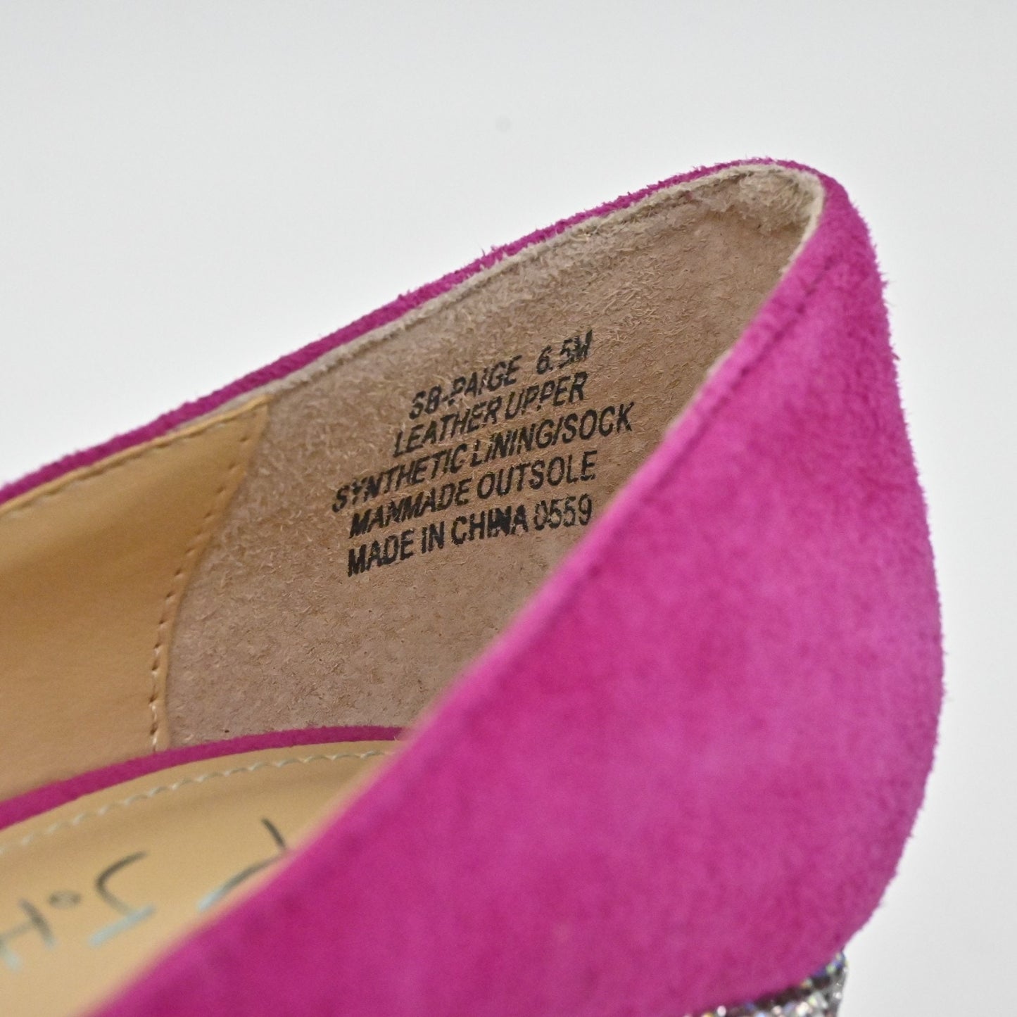 Betsey Johnson Womens Paige Suede Leather Heels Size 6.5M Pink Rhinestone Pumps