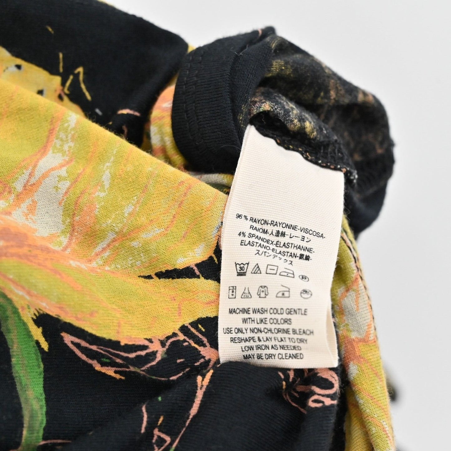 FREE PEOPLE Top Sz L Birds of Paradise Yellow Poppy Off The Shoulder Bell Sleeve