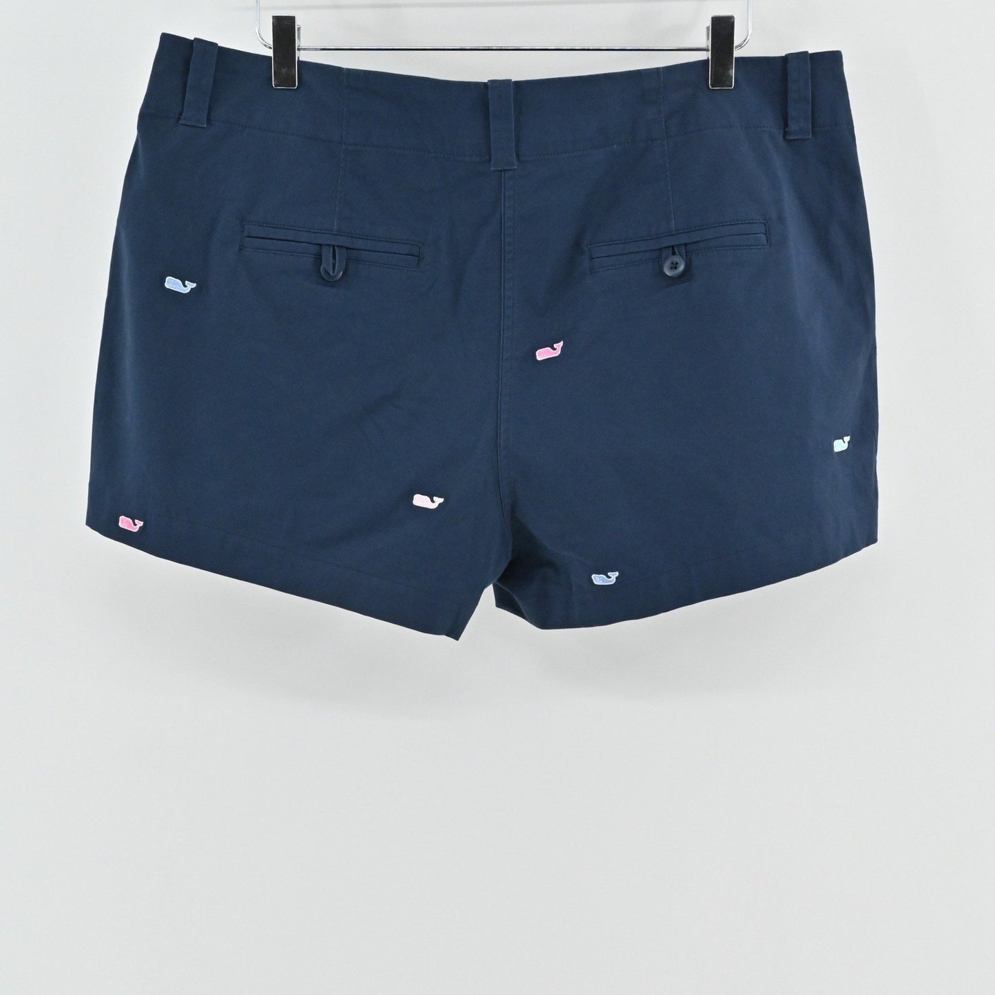 Vineyard Vines Womens Dayboat Classic Shorts Size 16 Navy Logo Embroidered Chino