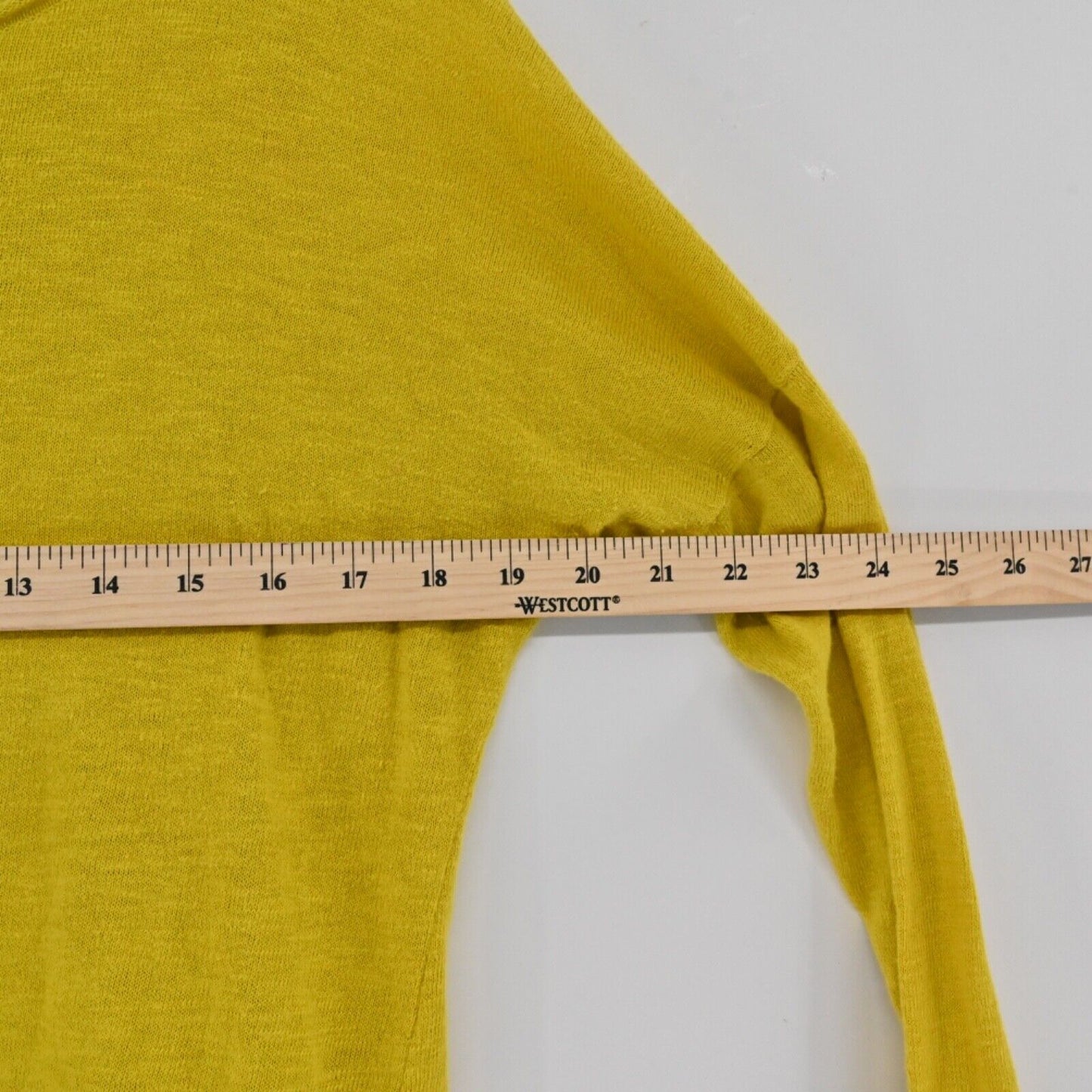 VINCE Top Womens Sz XS Mustard Yellow Slub Knit Relaxed Boat Neck Dolman Sleeve