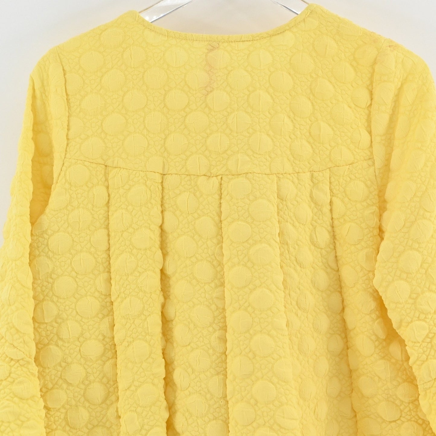 IC By Connie K Womens Yellow Jacket Size S Textured Sunny Zip Front Collarless