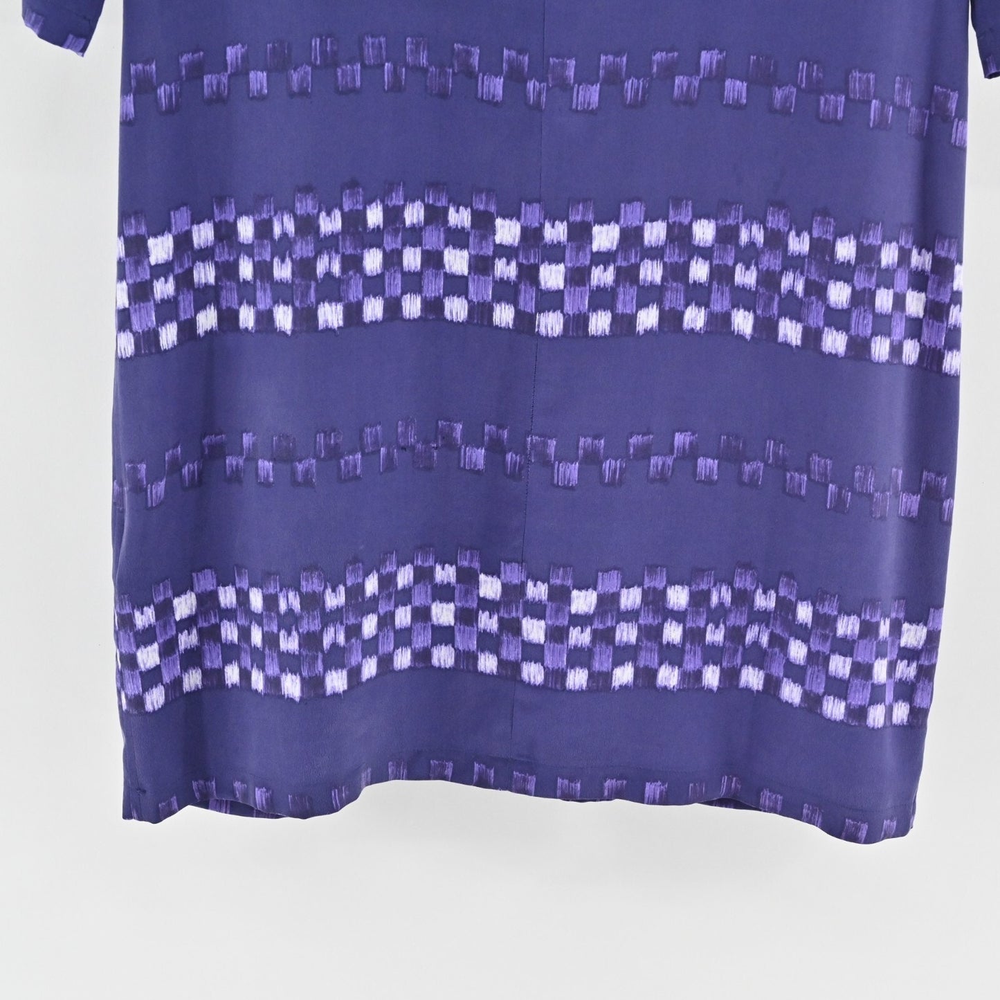 EQUIPMENT Aubrey Dress Size S Silk Ultra Marine Check Purple Print Shift Mini