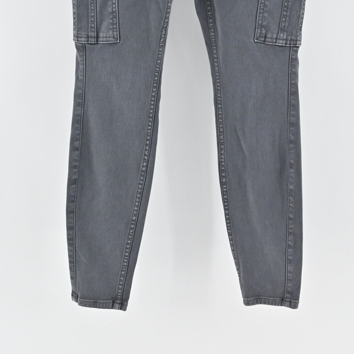 SPANX Jeans Womens Size S Gray Cotton Blend Shaping Stretch Pull On Skinny Cargo
