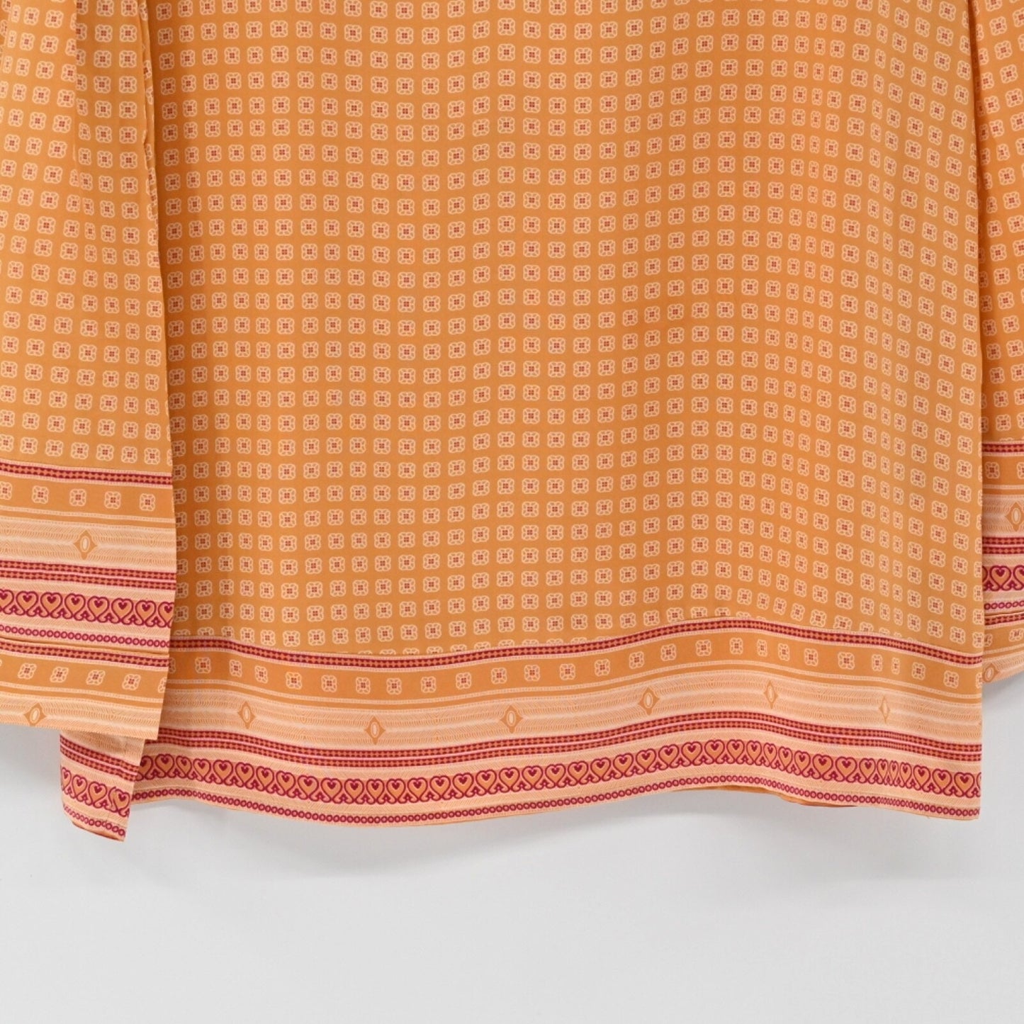 JOIE Womens 100% Silk Top Size M Orange Amy Scarf Print V Neck Long Sleeve Boho