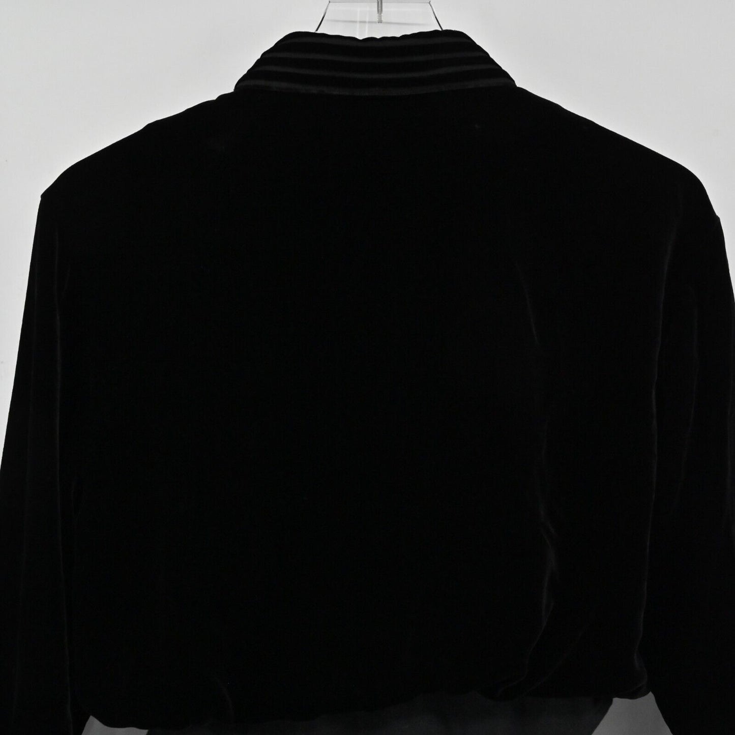 Vtg BARBARA KATZ Velvet Bodysuit Womens Size S Black Long Sleeve 80s Deadstock