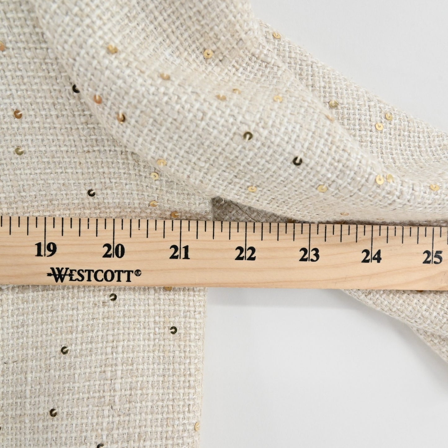 Louben Womens Ivory Gold Tweed Blazer Size 6 Linen Gold Sequin Retro Glam Jacket