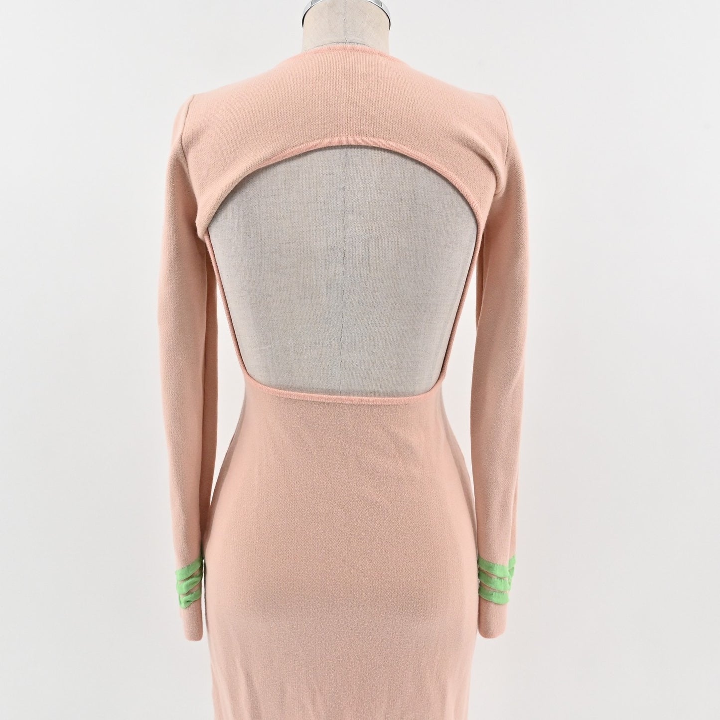 The Wolf Gang Womens Venaya Dress Size S Knit Midi Long Sleeve Open Back