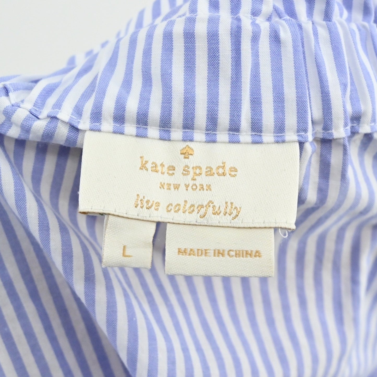 Kate Spade Womens Broome Street Stripe Off The Shoulder Top Size L Ruffle Sleeve